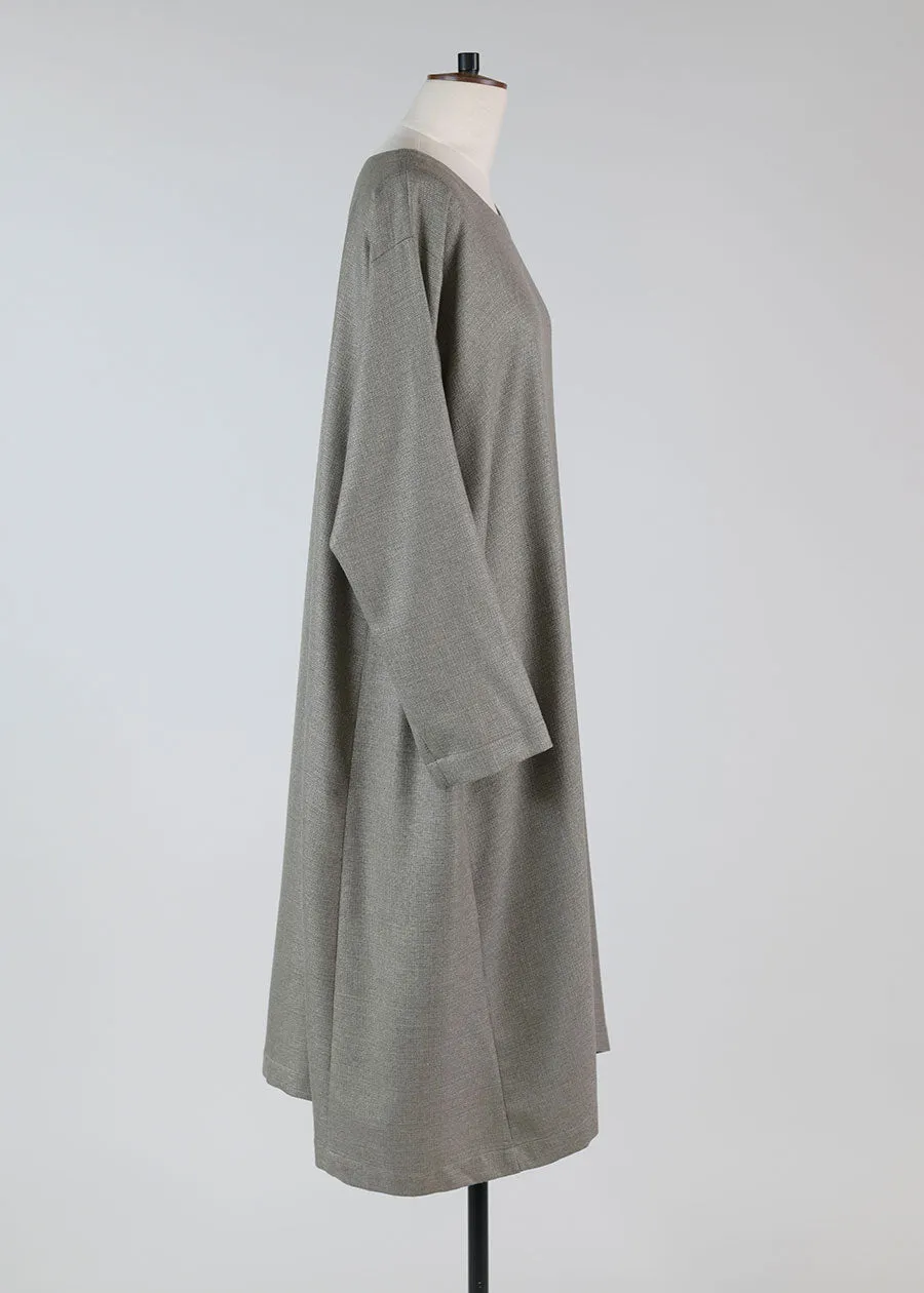 cashmere side pleated round neck dress - 3/4 length sold by eskandar product image thumbnail 2