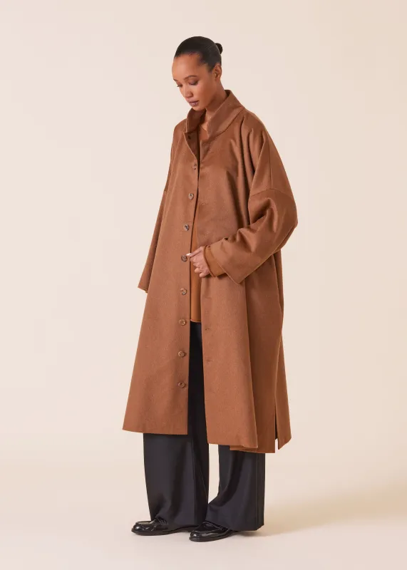 cashmere chinese imperial coat with chinese collar - full length sold by eskandar