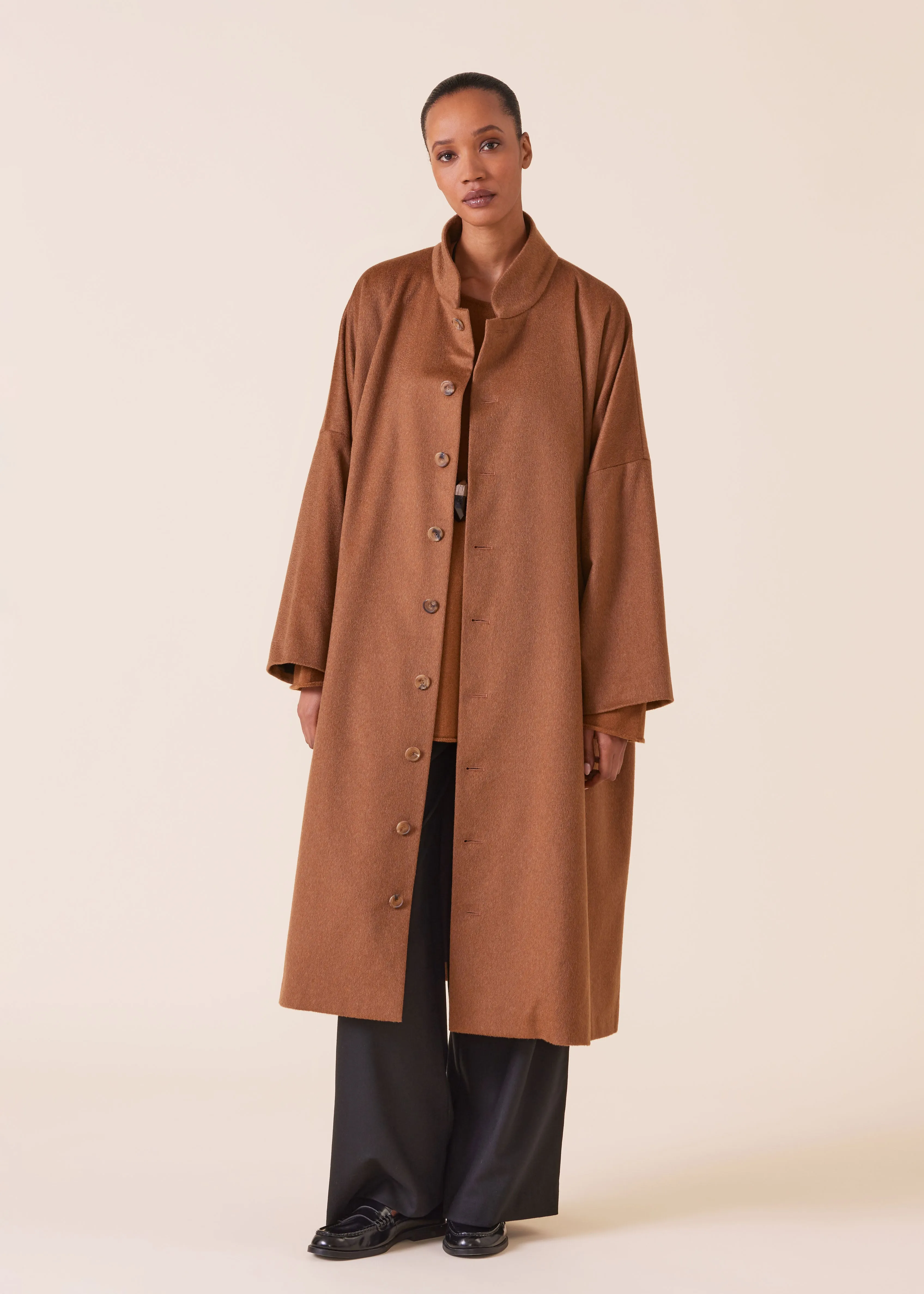cashmere chinese imperial coat with chinese collar - full length sold by eskandar product image thumbnail 2