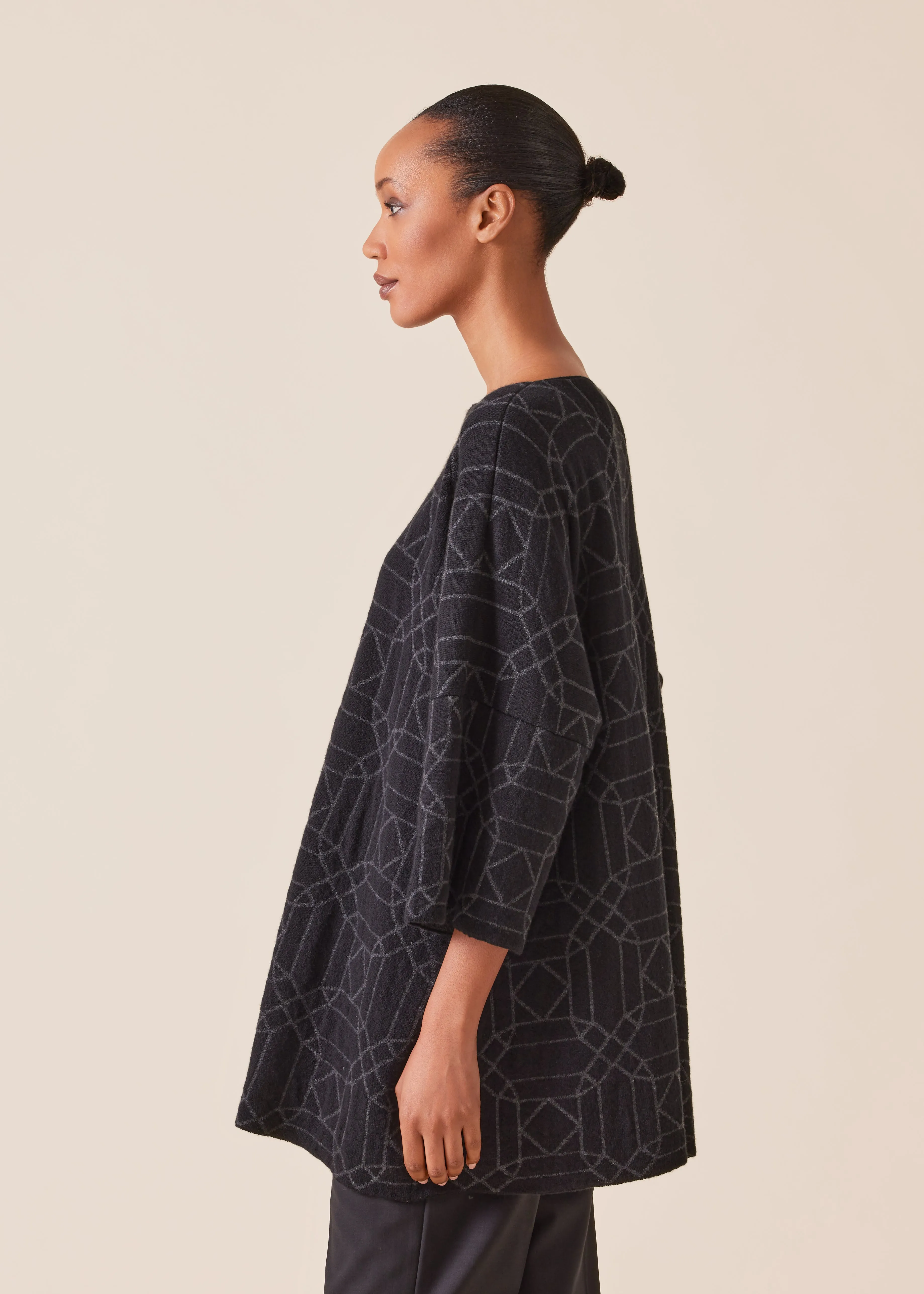 cashmere square 3/4 sleeve sweater - long sold by eskandar product image thumbnail 2