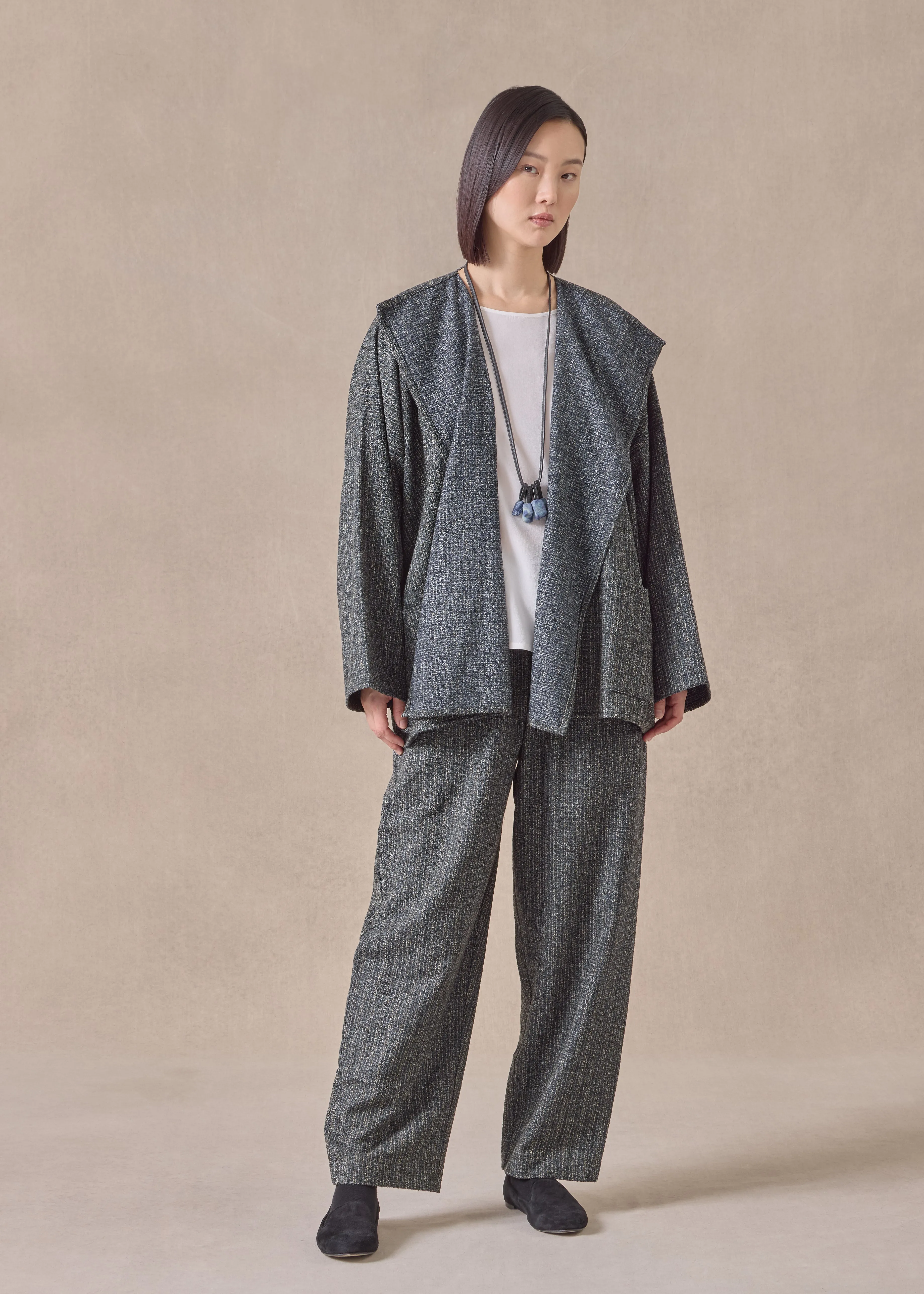 wool silk mix small jacket coat - mid plus sold by eskandar product image thumbnail 2