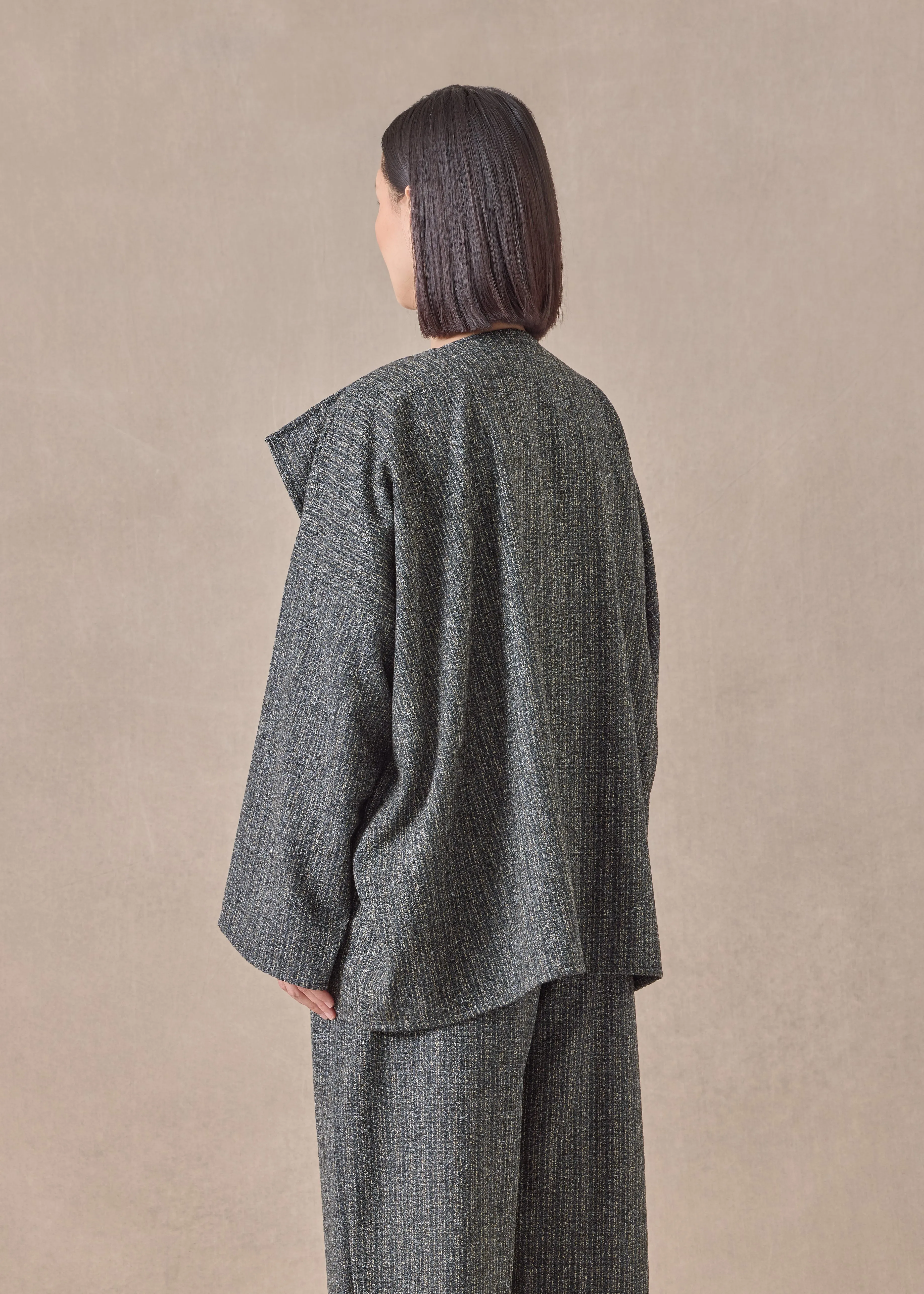 wool silk mix small jacket coat - mid plus sold by eskandar product image thumbnail 4