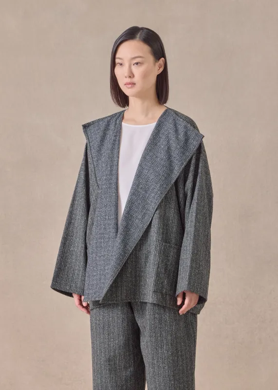 wool silk mix small jacket coat - mid plus sold by eskandar