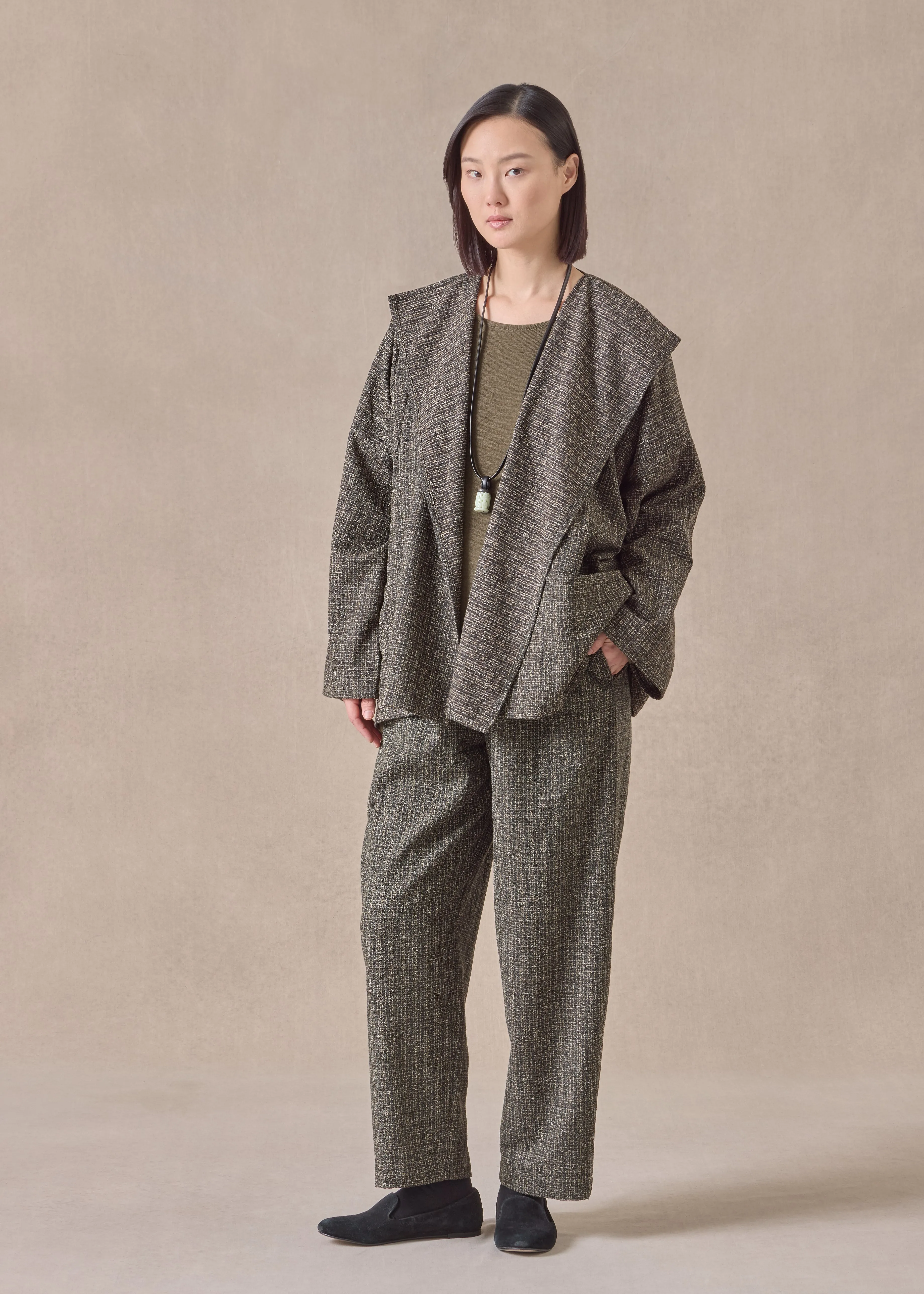 wool silk mix small jacket coat - mid plus sold by eskandar product image thumbnail 2