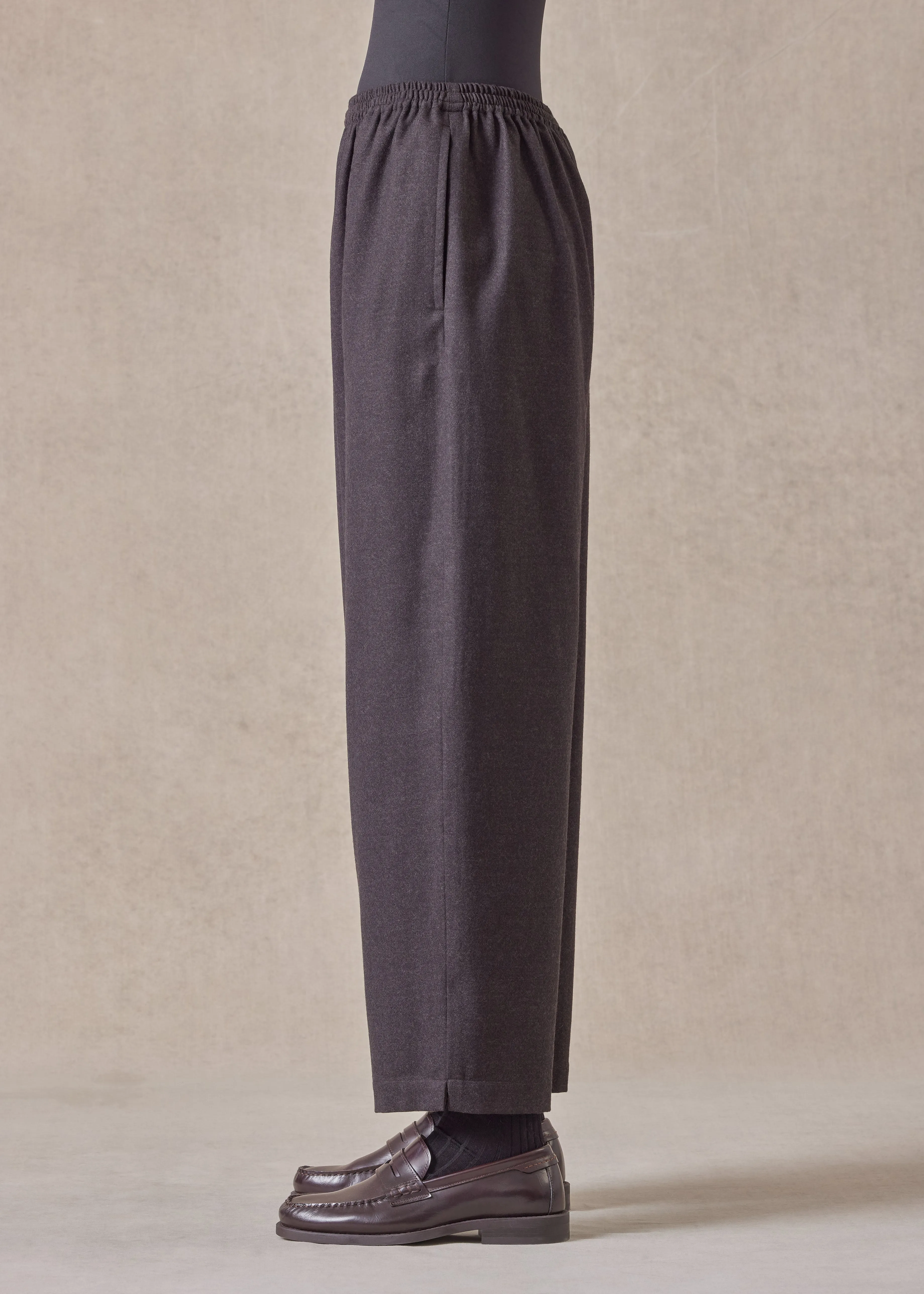 wool longer japanese trouser with ankle slits sold by eskandar product image thumbnail 3