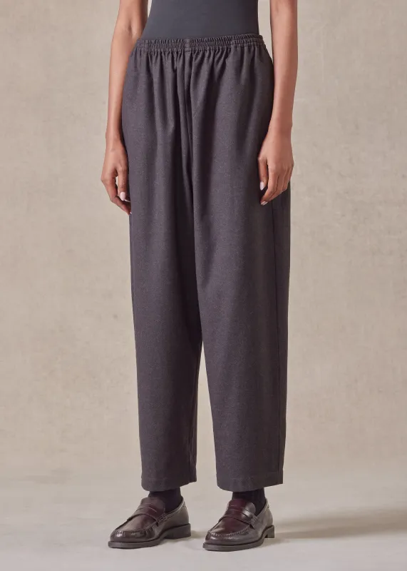 wool longer japanese trouser with ankle slits sold by eskandar