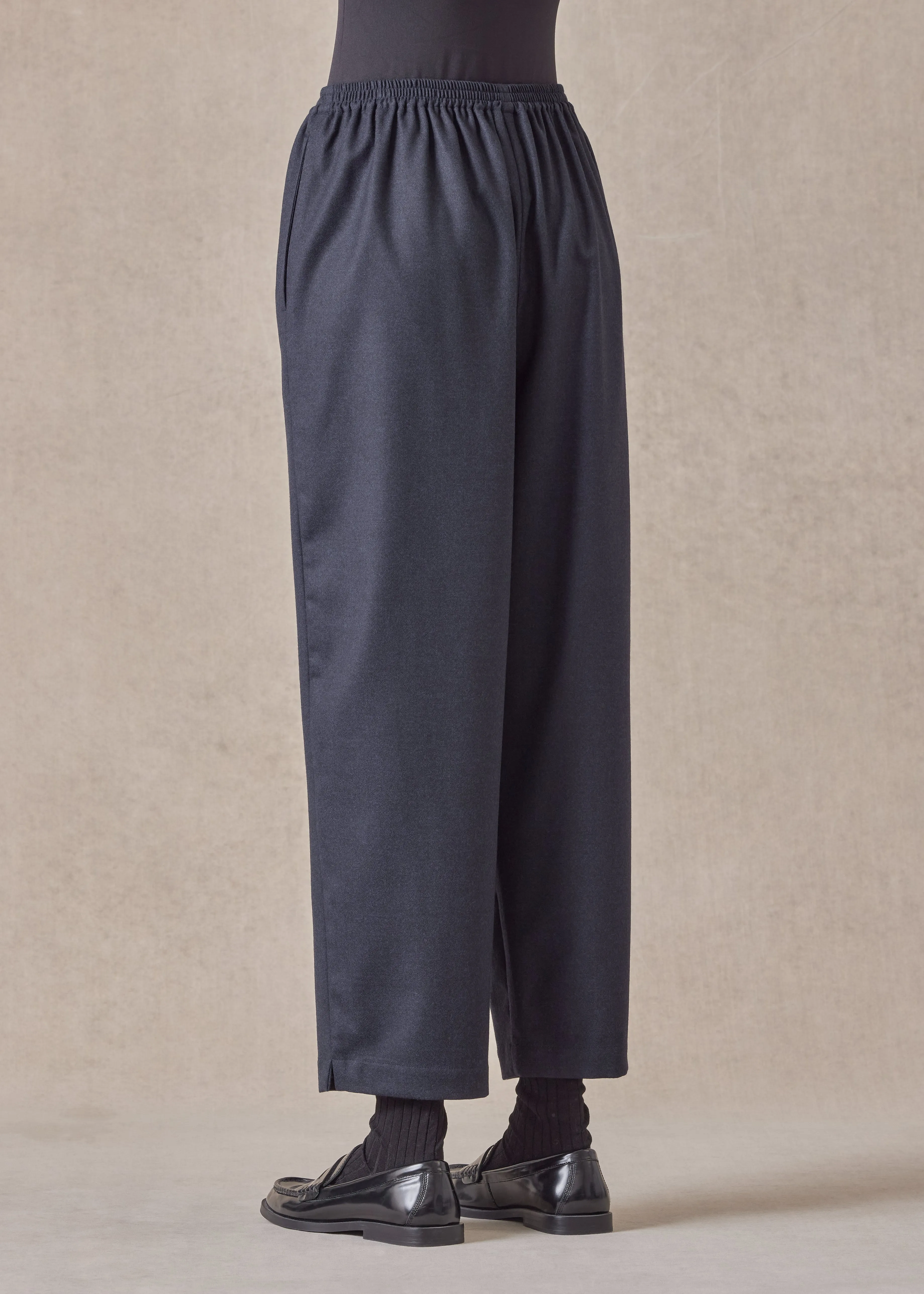 wool longer japanese trouser with ankle slits sold by eskandar product image thumbnail 4