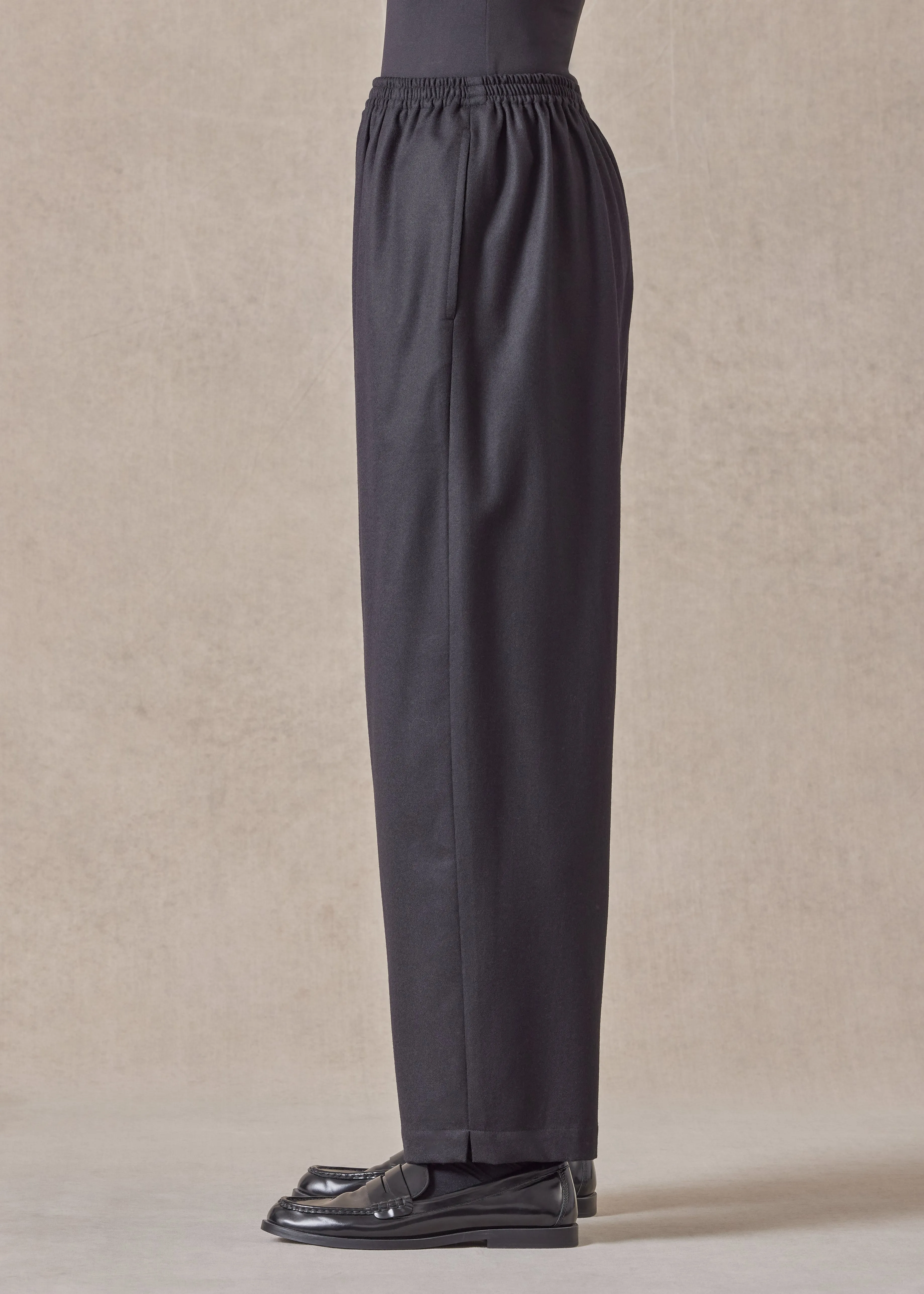 wool longer japanese trouser with ankle slits sold by eskandar product image thumbnail 4