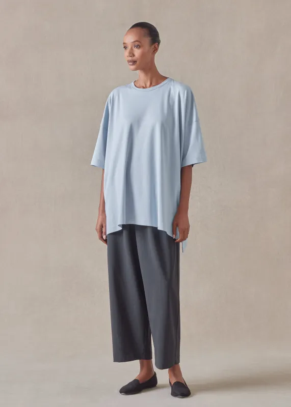 cotton jersey short sleeve longer back round neck t shirt - mid plus sold by eskandar