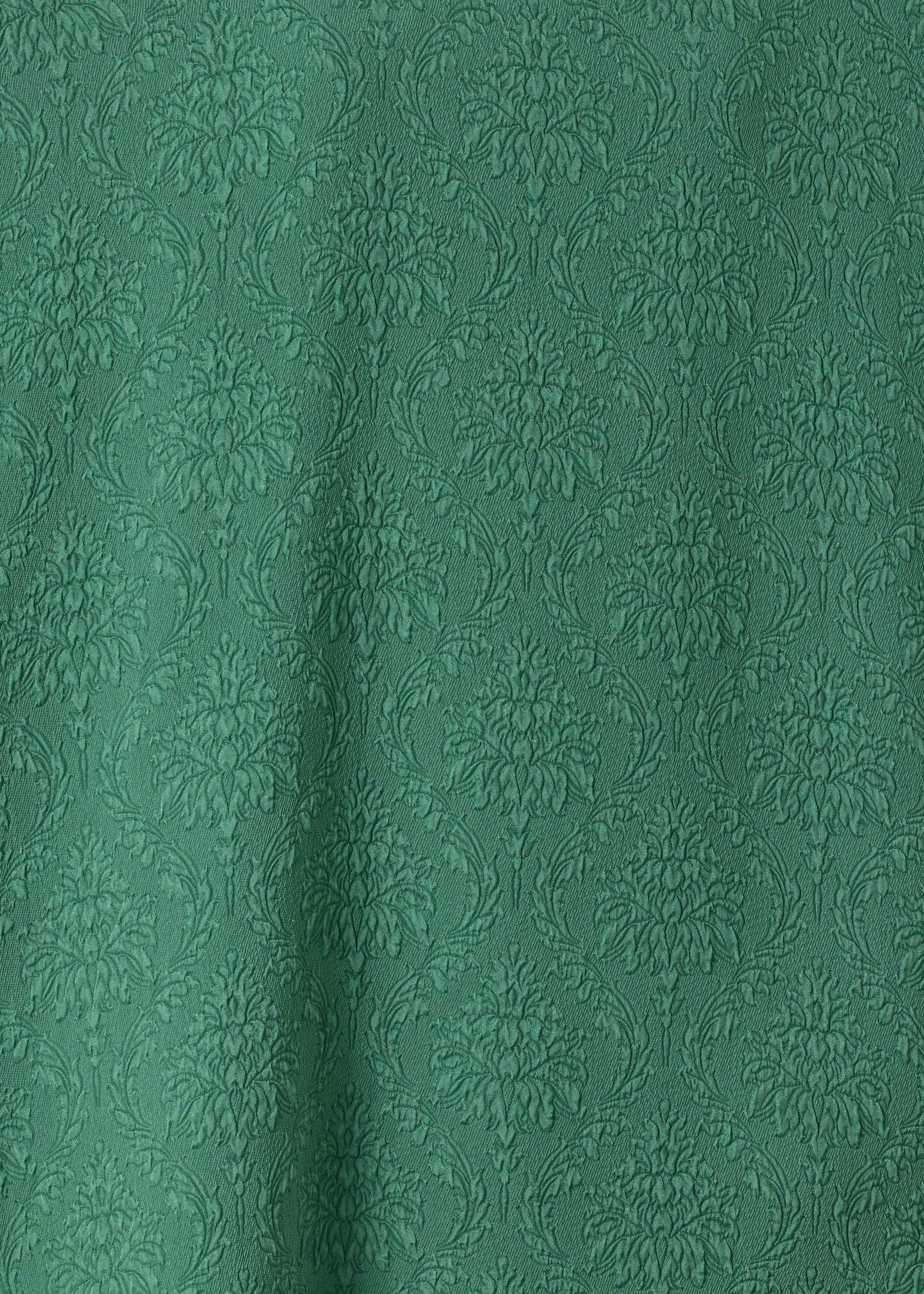 jacquard silk wide a-line shirt with chinese collar - long (emerald) sold by eskandar product image thumbnail 5