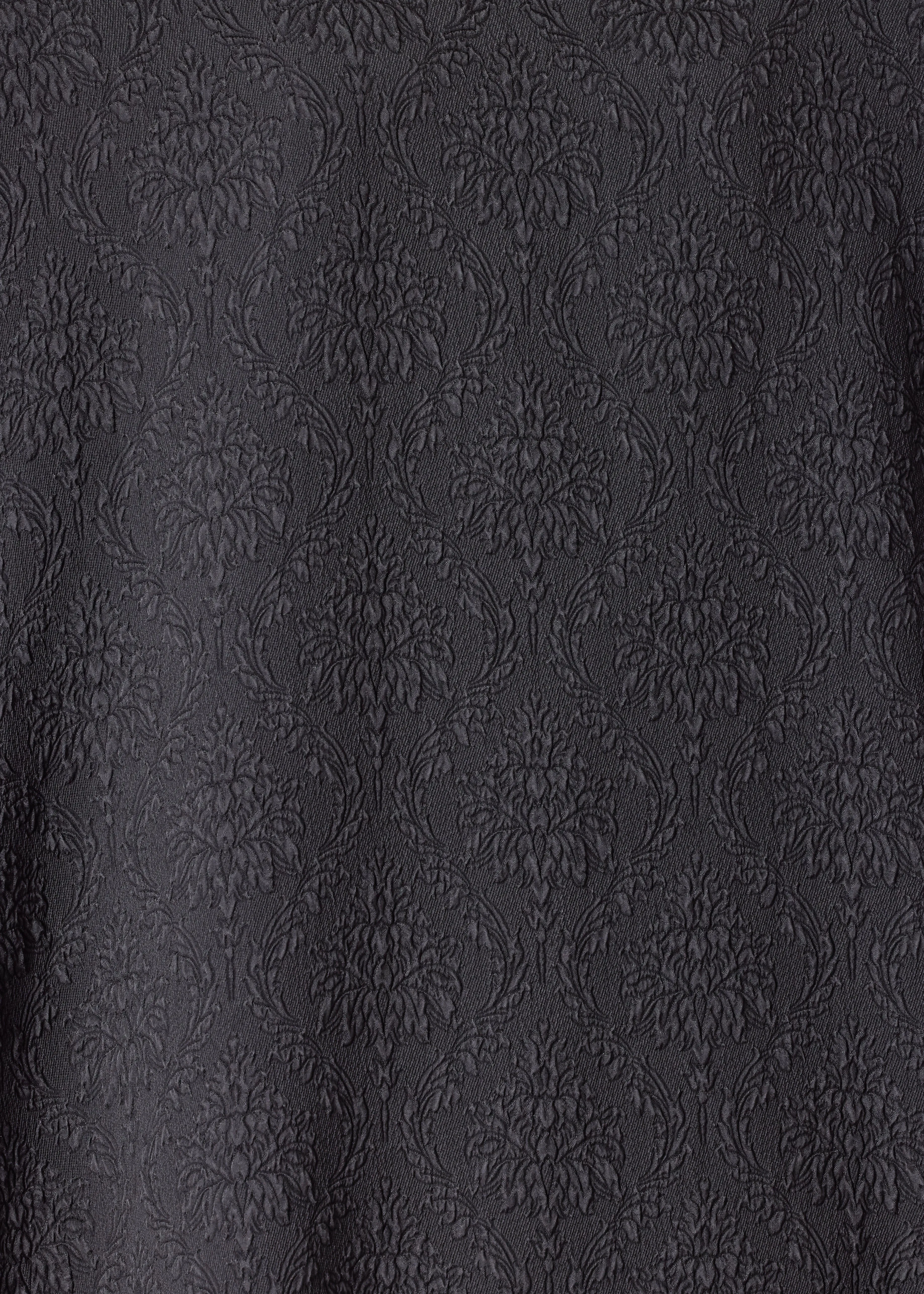 silk wide a-line shirt with chinese collar - long (black) sold by eskandar product image thumbnail 5