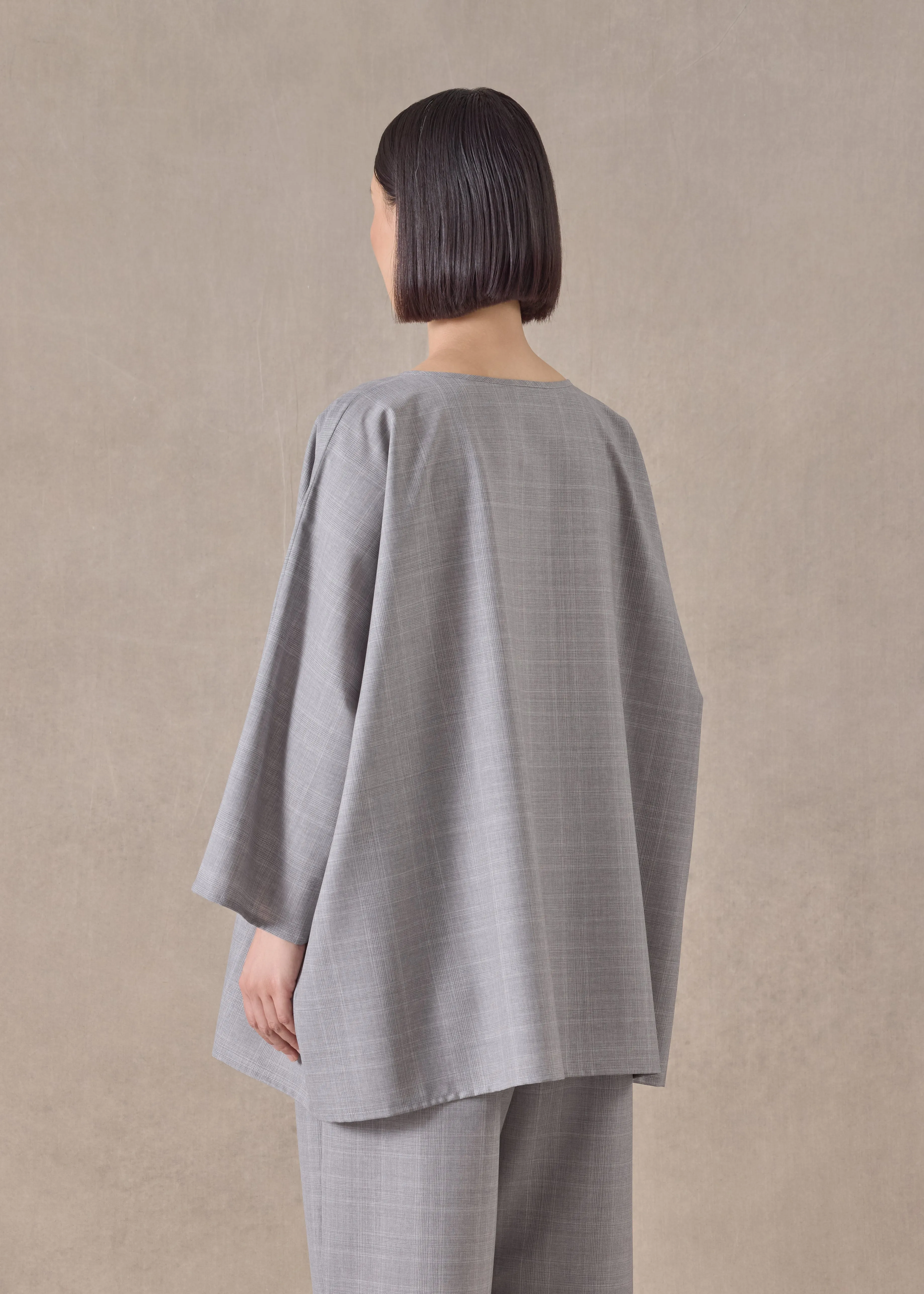 virgin wool boat neck top - long sold by eskandar product image thumbnail 4