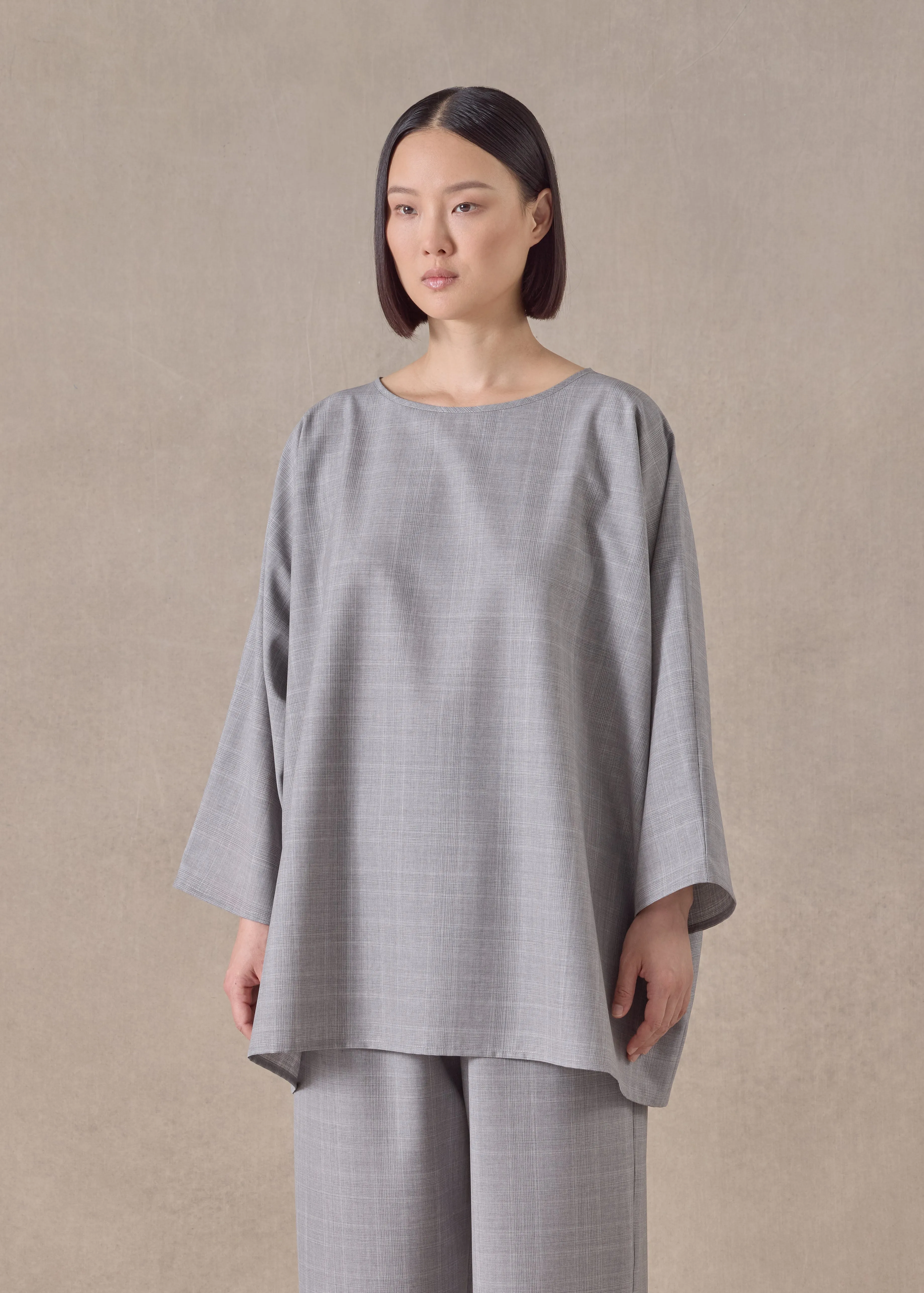 virgin wool boat neck top - long sold by eskandar product image thumbnail 2