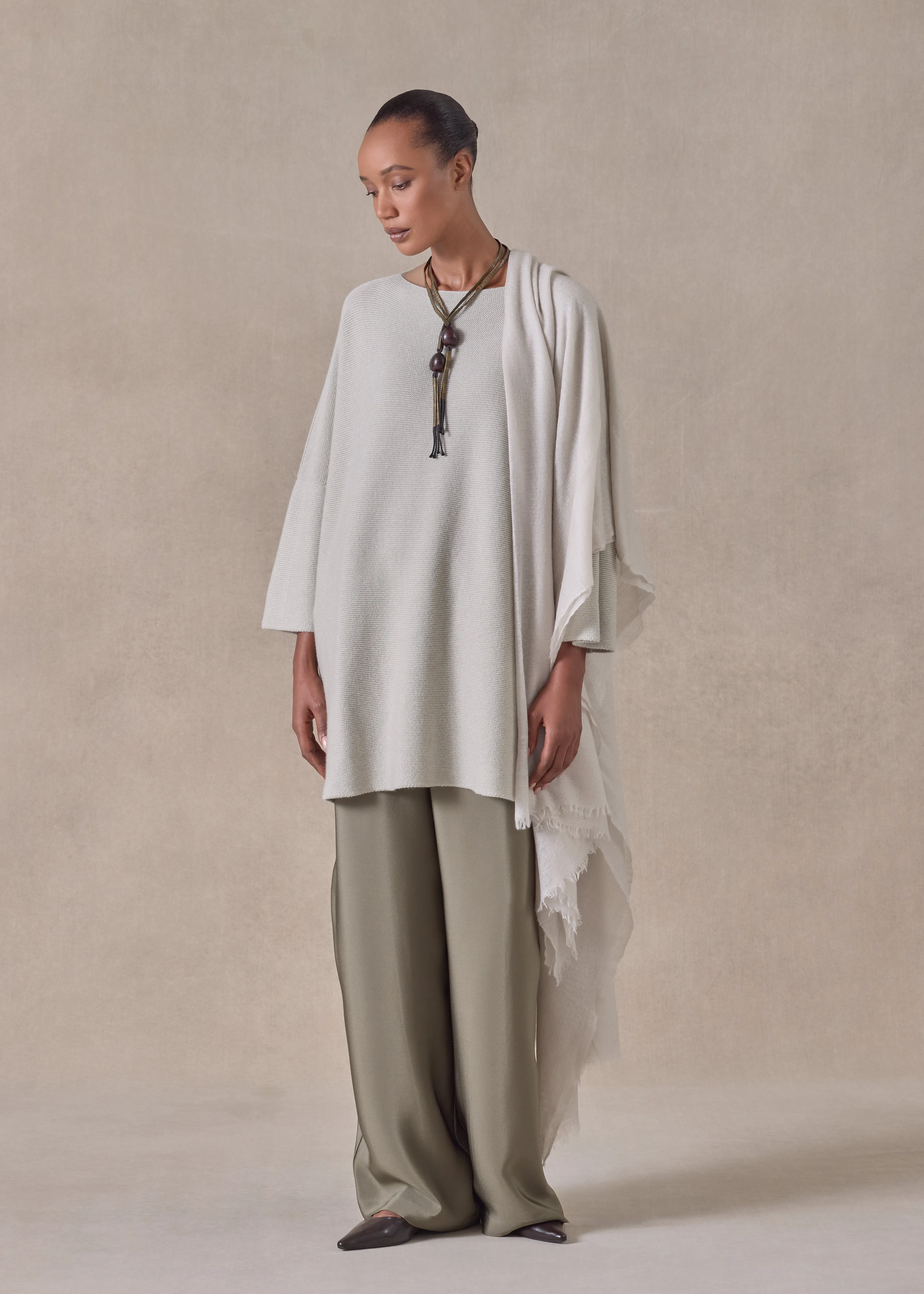 cashmere large scarf (silverlight) sold by eskandar