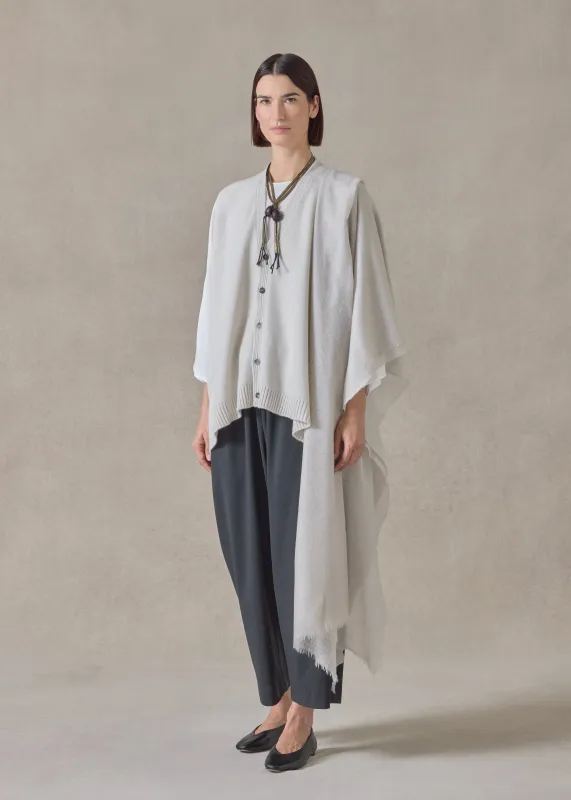 cashmere a-line sleeveless v neck cardigan - mid plus (wispgrey) sold by eskandar