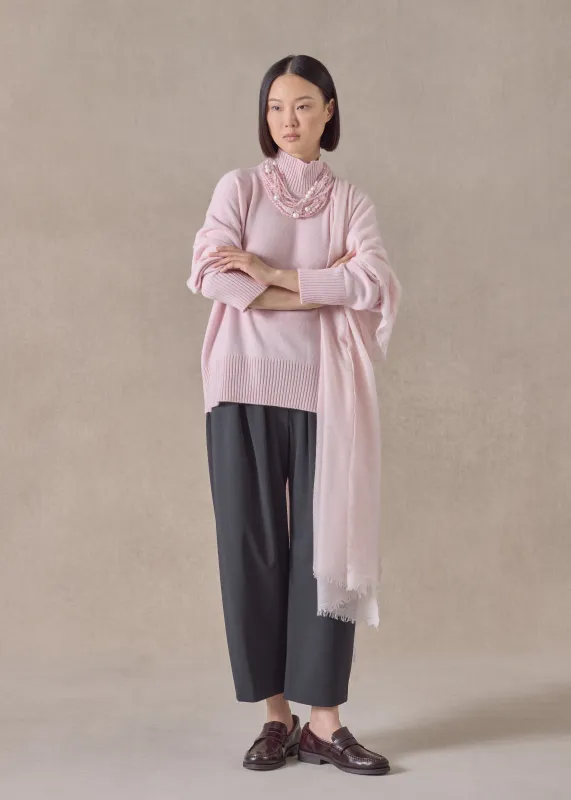 cashmere small long sleeve high neck sweater - mid (cherryblossom) sold by eskandar