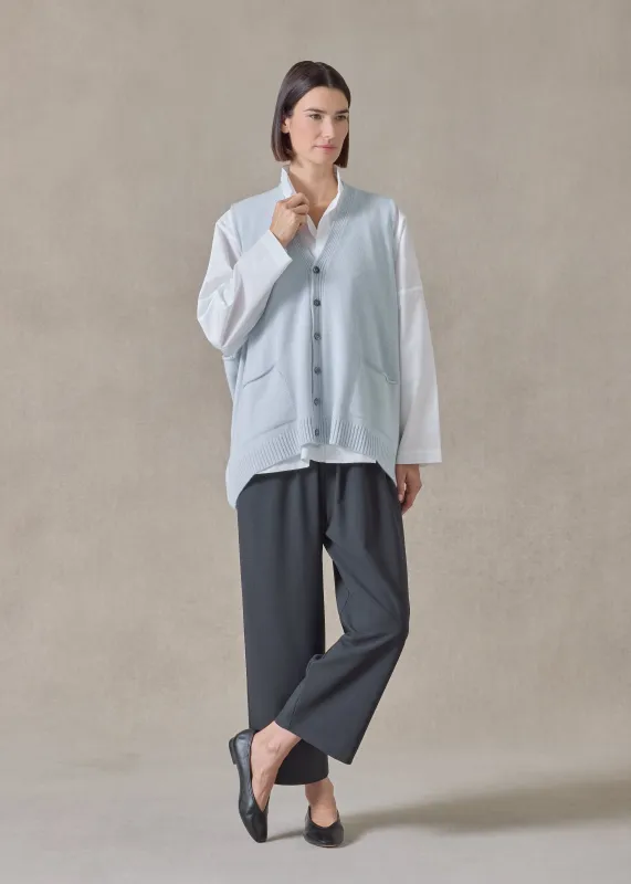 cashmere scoop armhole waistcoat - mid plus (bridgertonblue) sold by eskandar