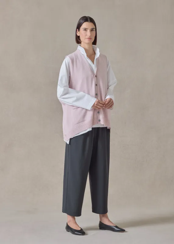 cashmere scoop armhole waistcoat - mid plus (cherryblossom) sold by eskandar