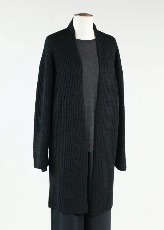 merino wool slim open cardigan - long plus sold by eskandar