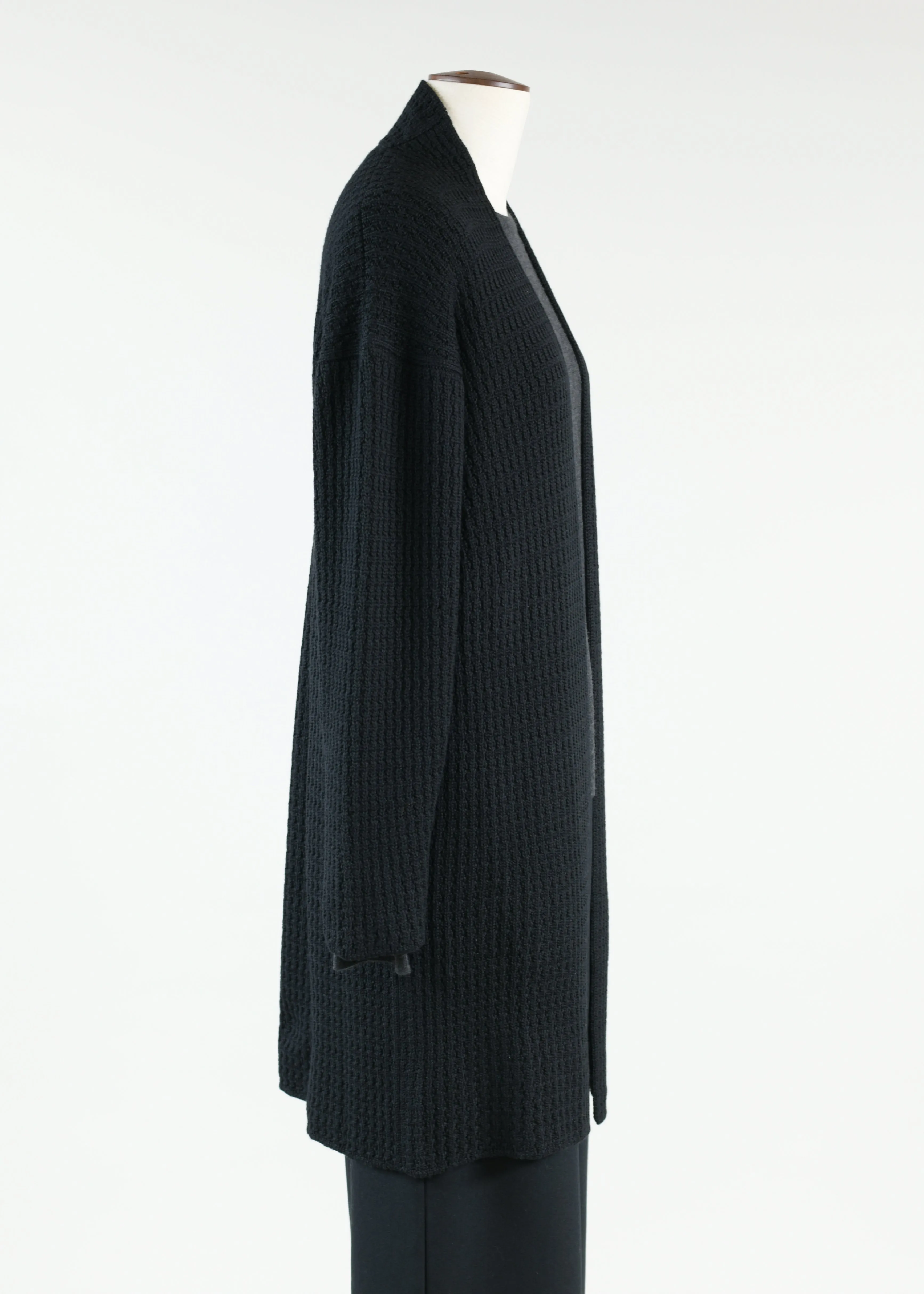 merino wool slim open cardigan - long plus sold by eskandar product image thumbnail 2