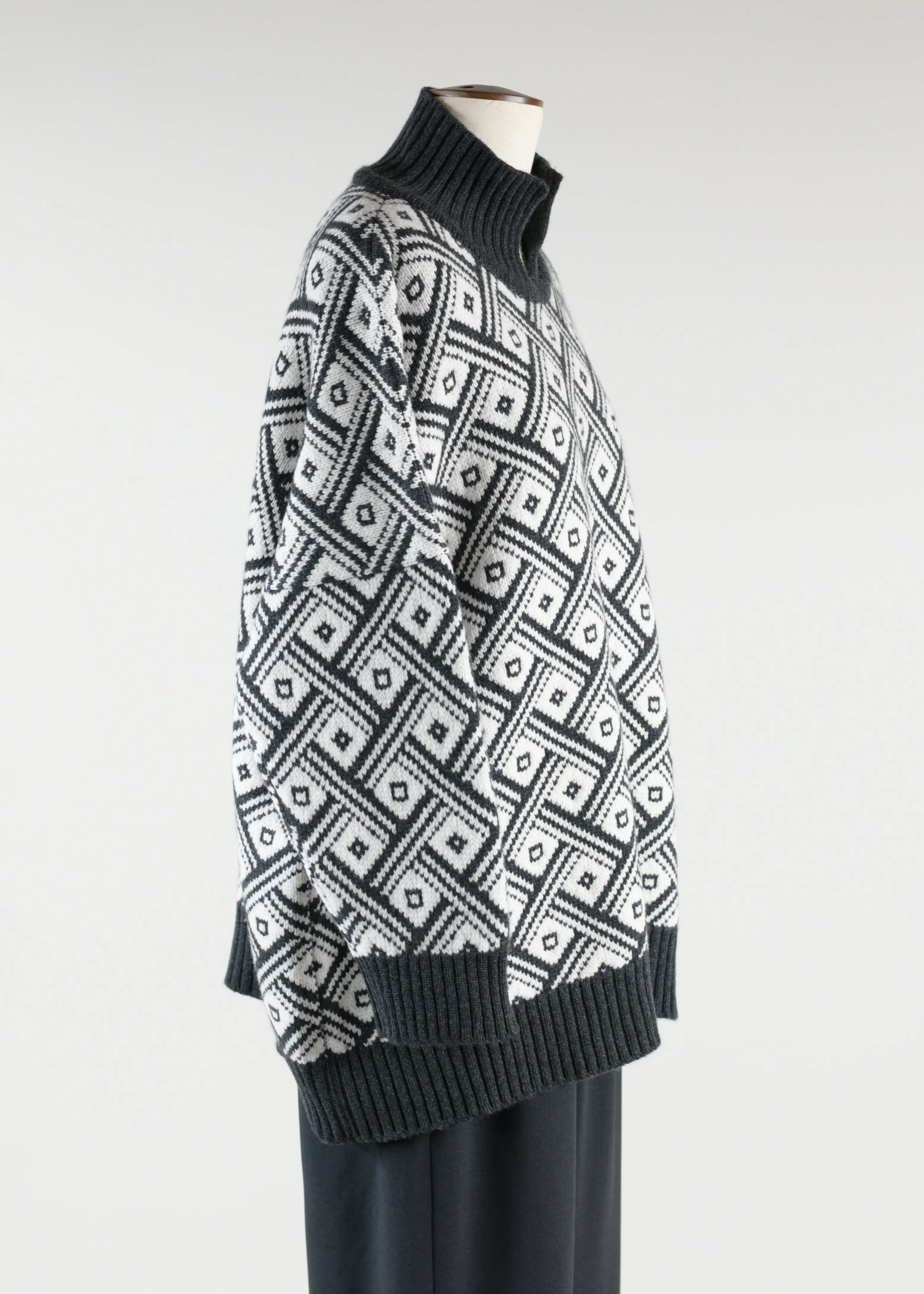 slit high neck sweater - mid plus sold by eskandar product image thumbnail 2