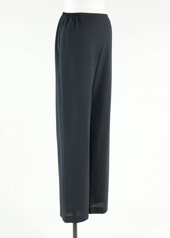 stretch wool flat front straight leg trouser sold by eskandar