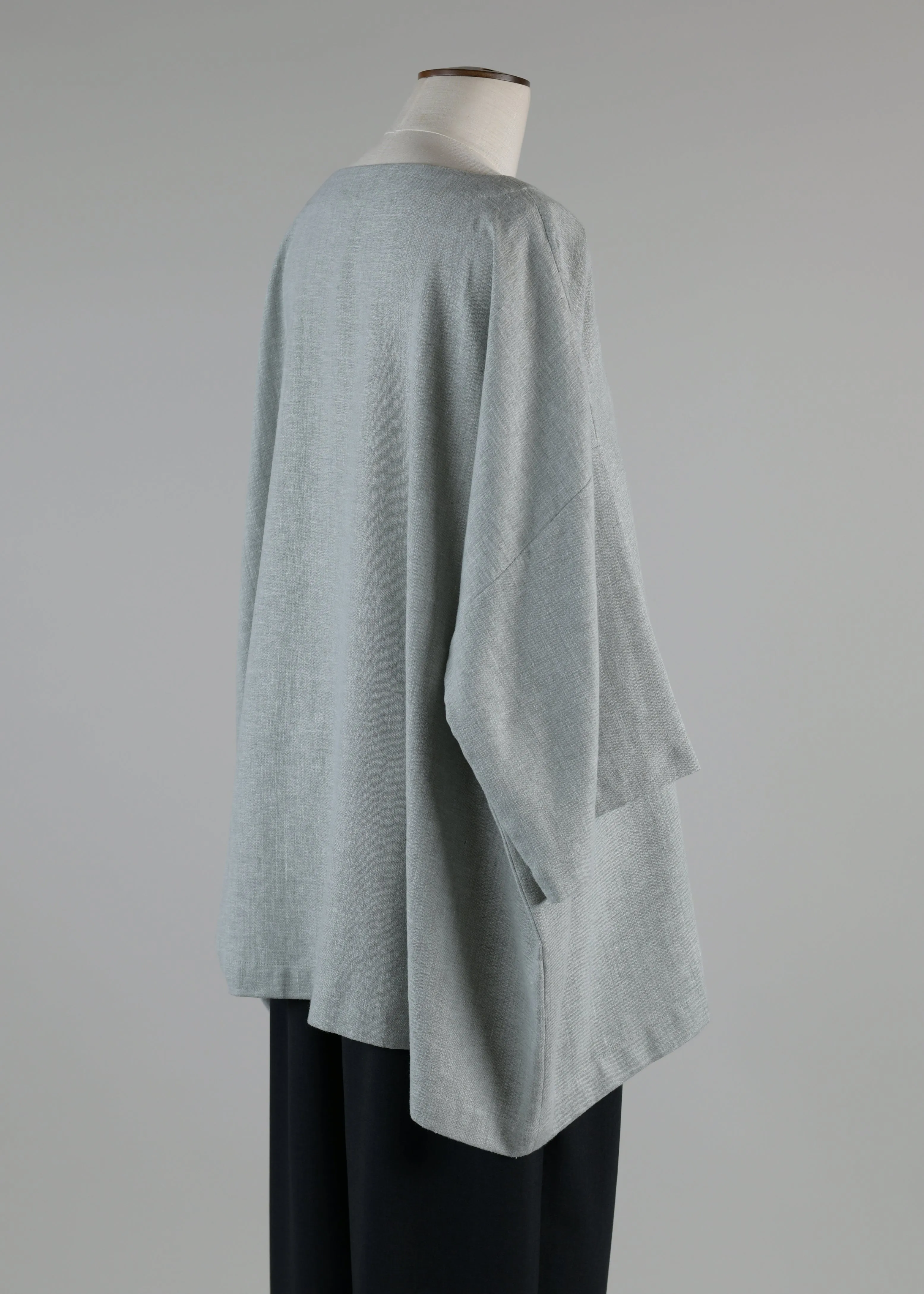 linen mix 3/4 sleeve scoop neck tunic - long sold by eskandar product image thumbnail 3