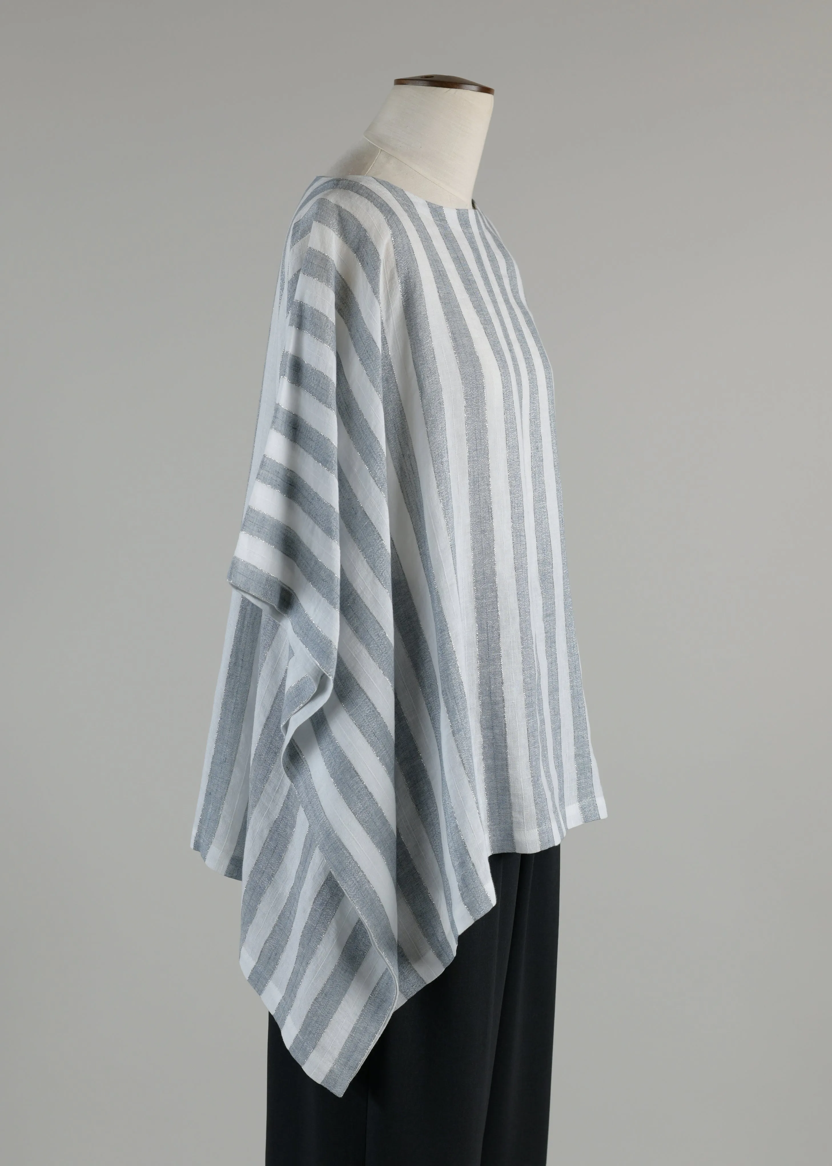 linen with lame scoop neck kaftan - mid sold by eskandar product image thumbnail 2
