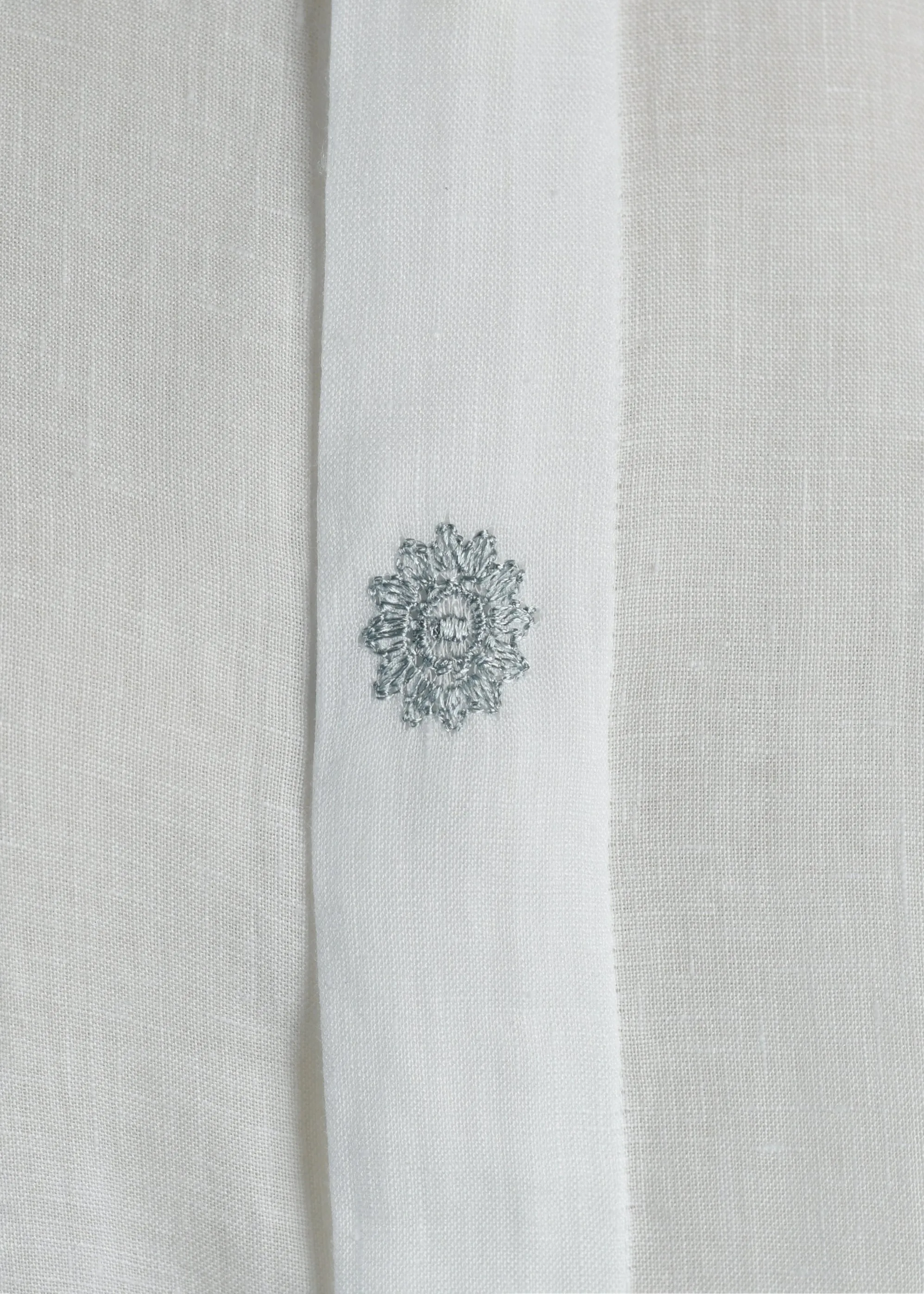 linen wide longer back bound neck shirt very long with slits sold by eskandar product image thumbnail 4