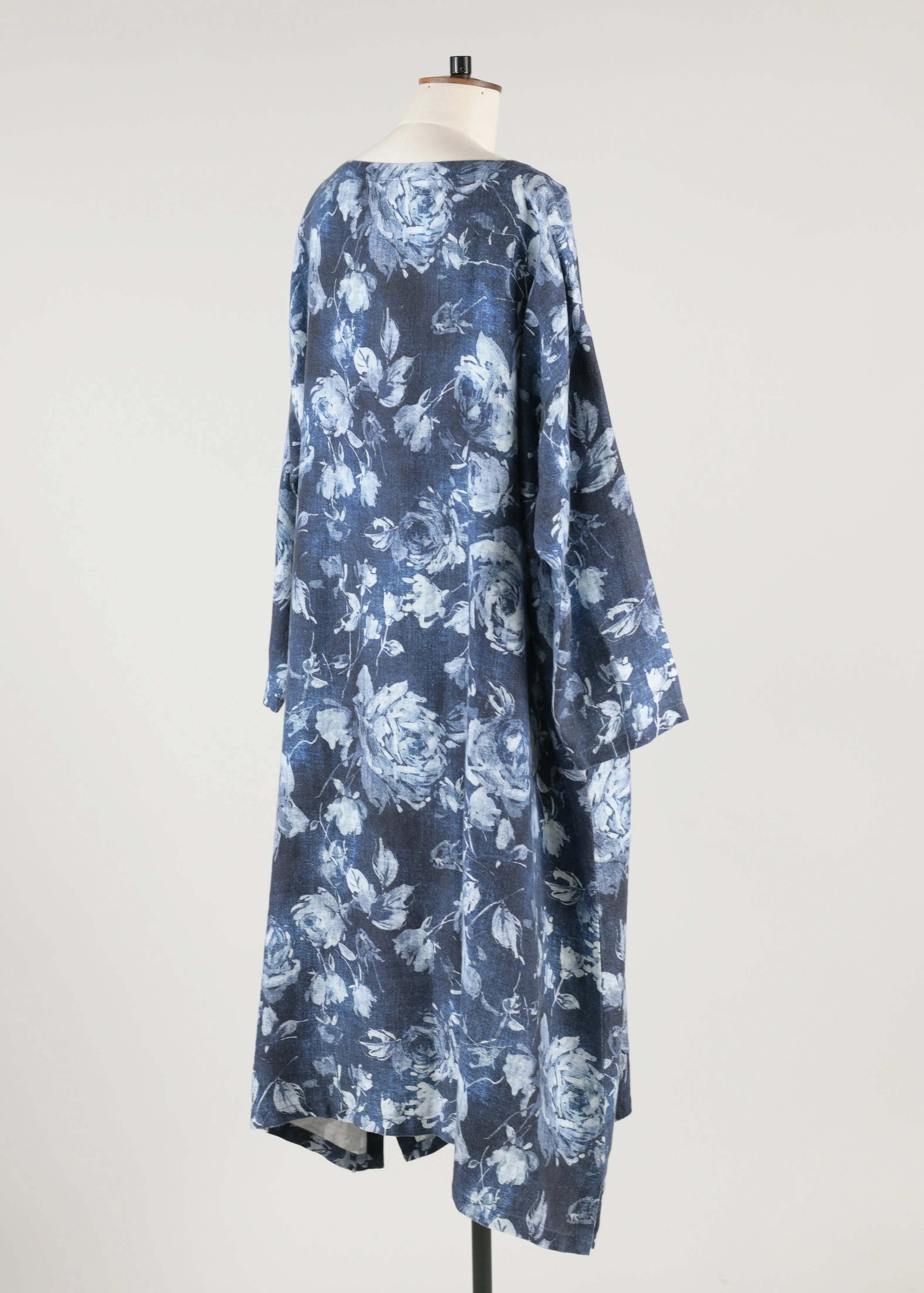 linen wide a-line scoop neck dress sold by eskandar product image thumbnail 3