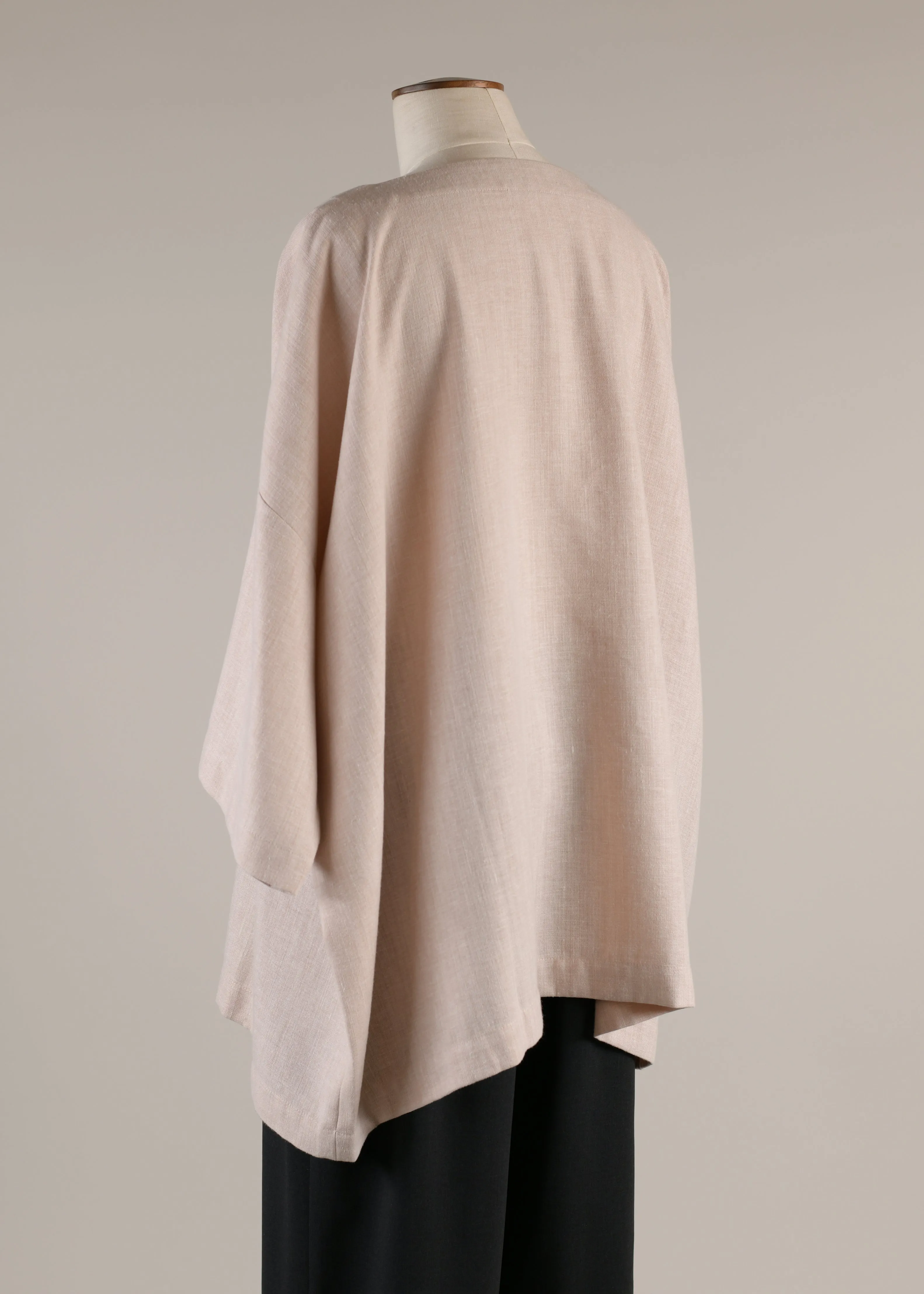 linen mix 3/4 sleeve scoop neck tunic - long sold by eskandar product image thumbnail 3
