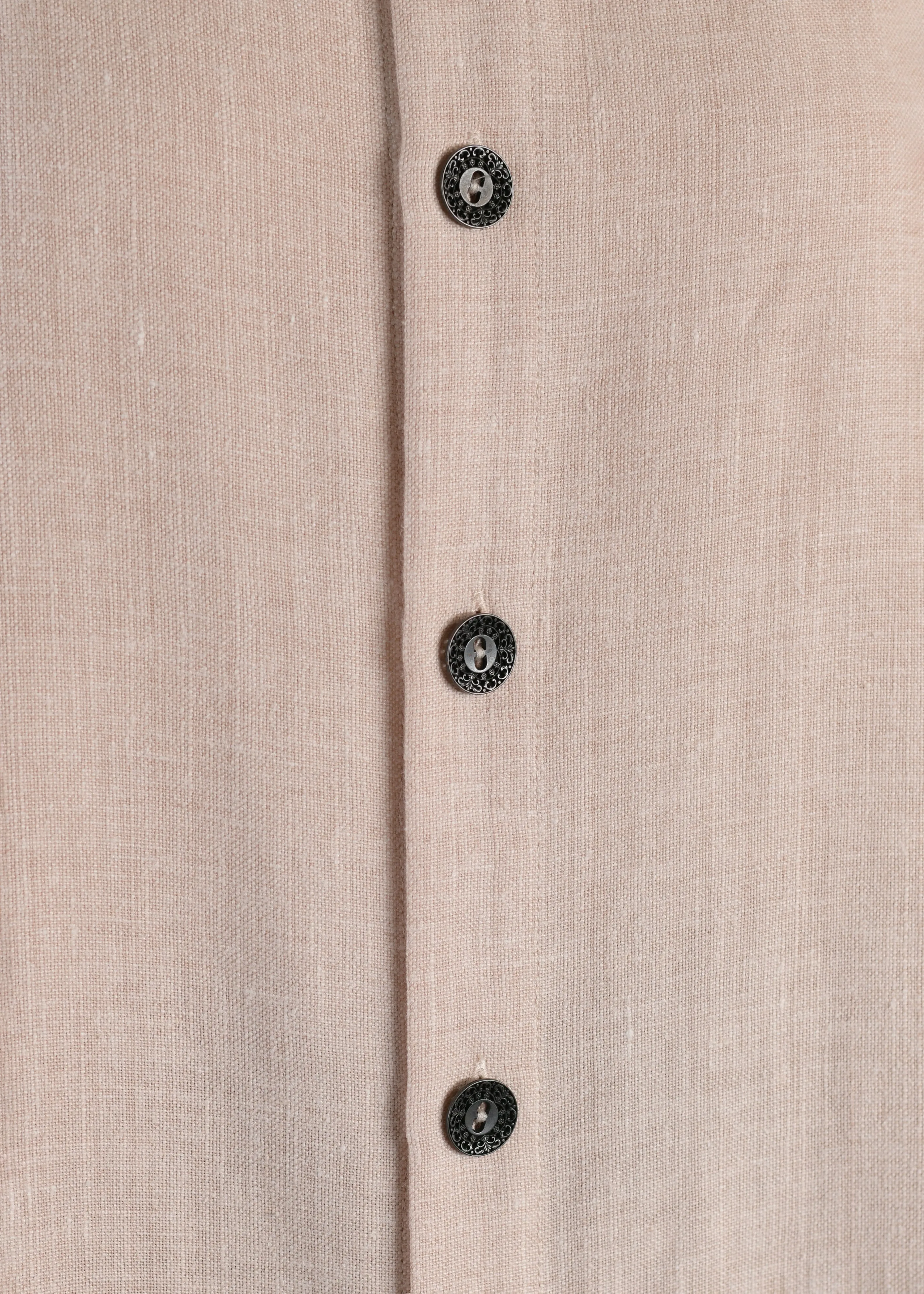 linen mix 3/4 sleeve wide a-line round neck coat - very long (dusty pink) sold by eskandar product image thumbnail 4