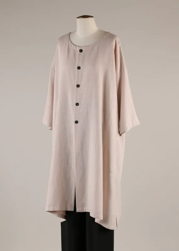 3/4 sleeve wide a-line round neck coat - very long sold by eskandar
