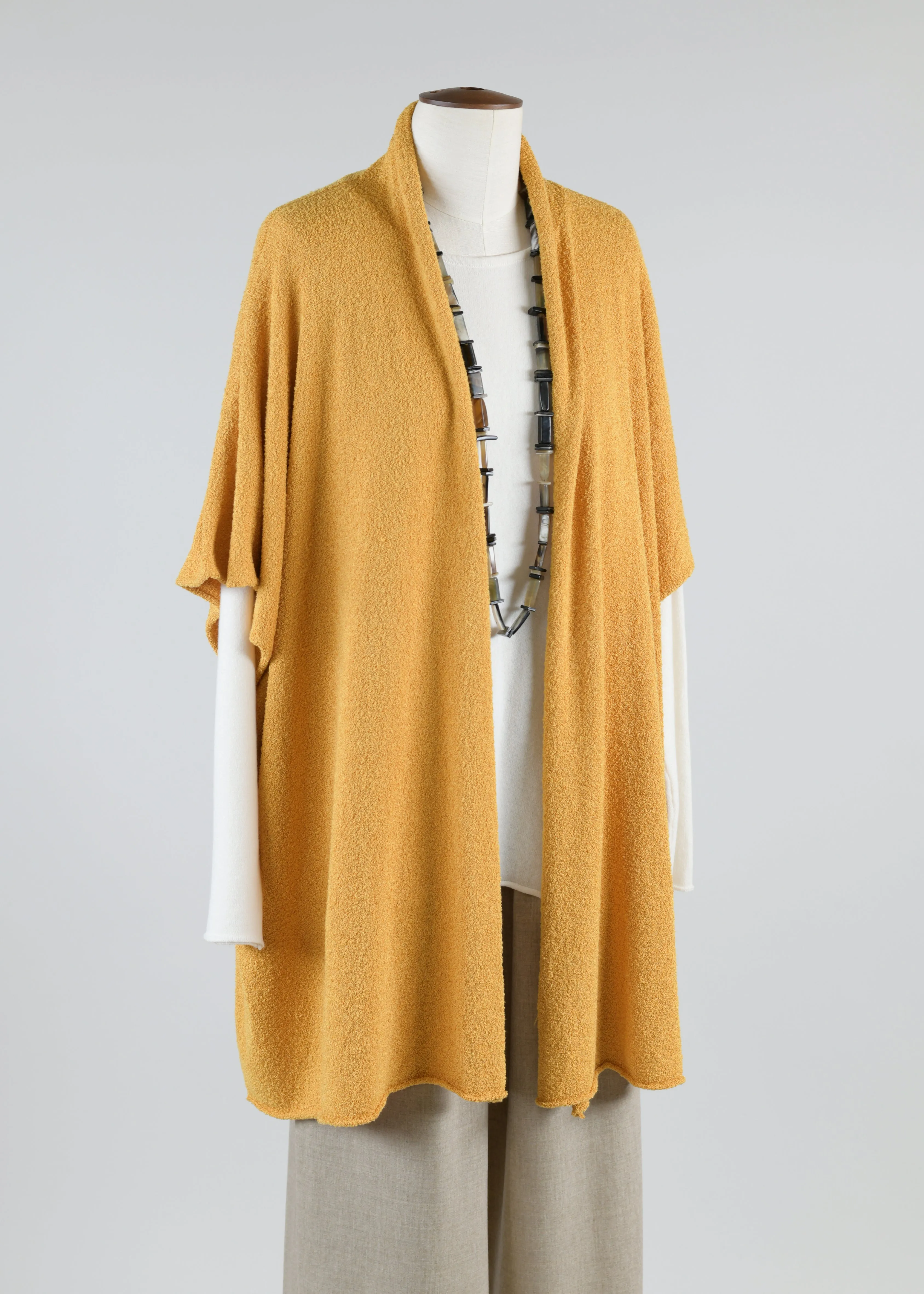 wide sleeveless shawl collar cardigan - long sold by eskandar