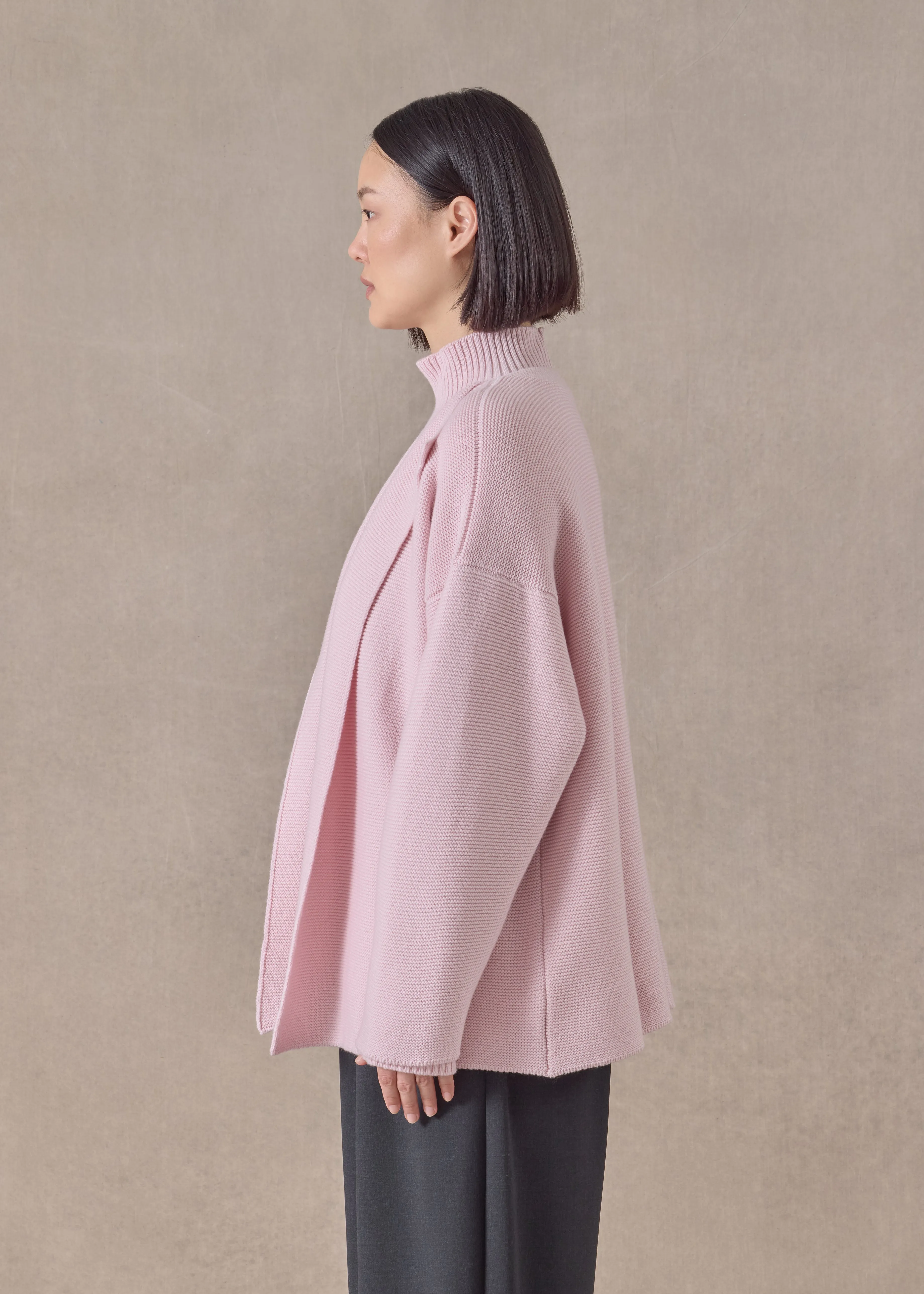 cashmere small jacket coat cardigan- short (cherryblossom) sold by eskandar product image thumbnail 3