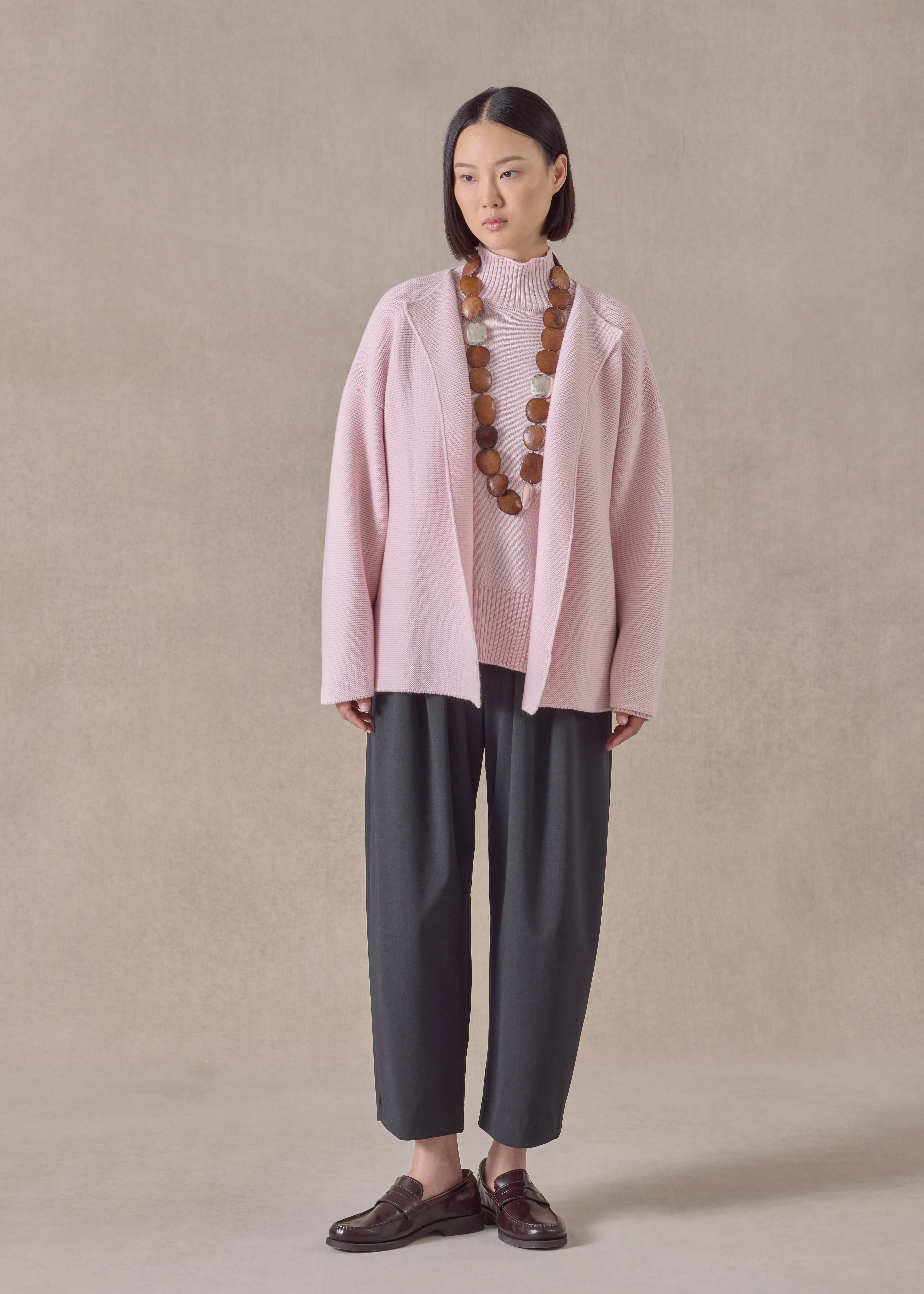 cashmere small jacket coat cardigan- short (cherryblossom) sold by eskandar