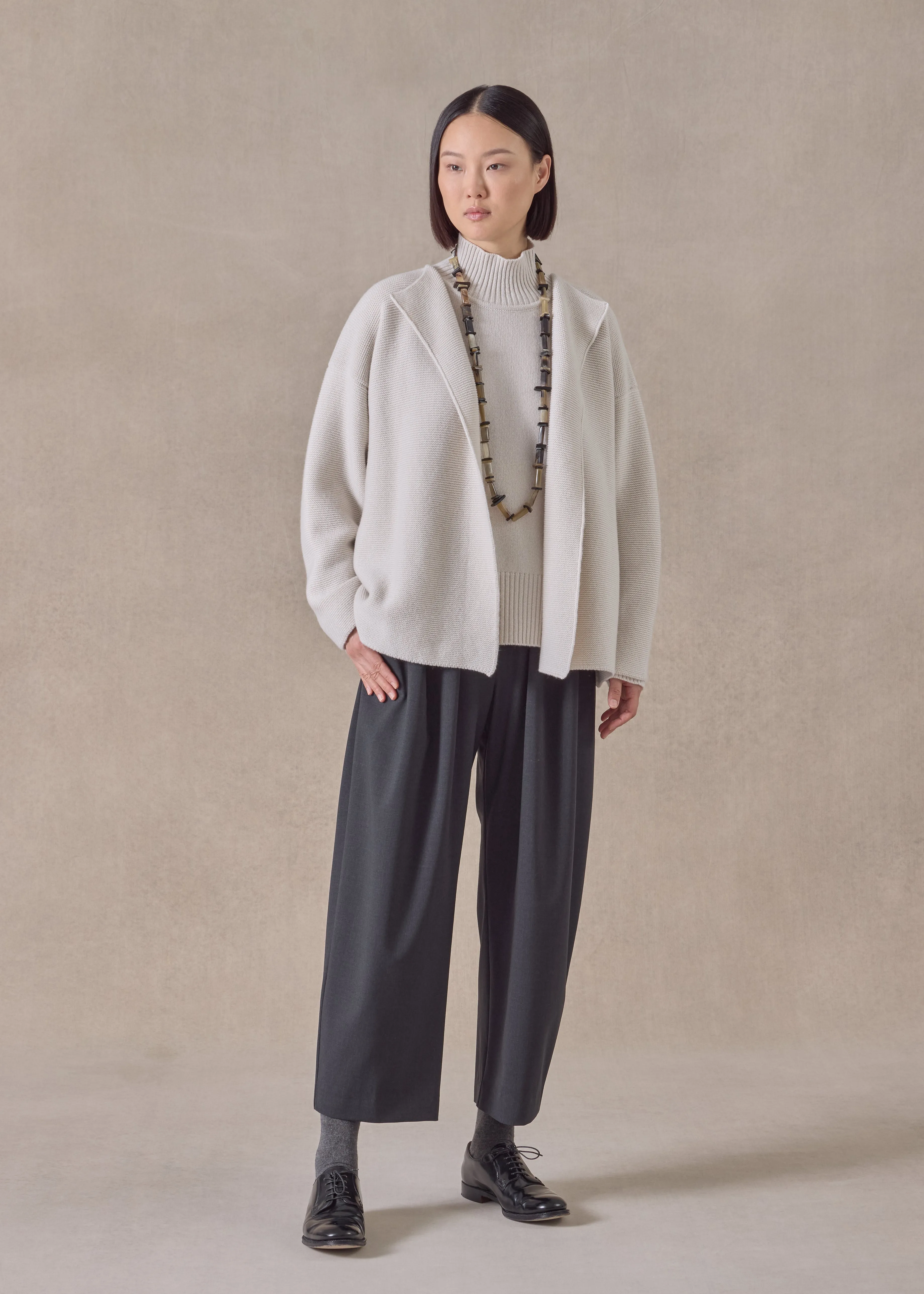 cashmere small jacket coat cardigan- short (wispgrey) sold by eskandar