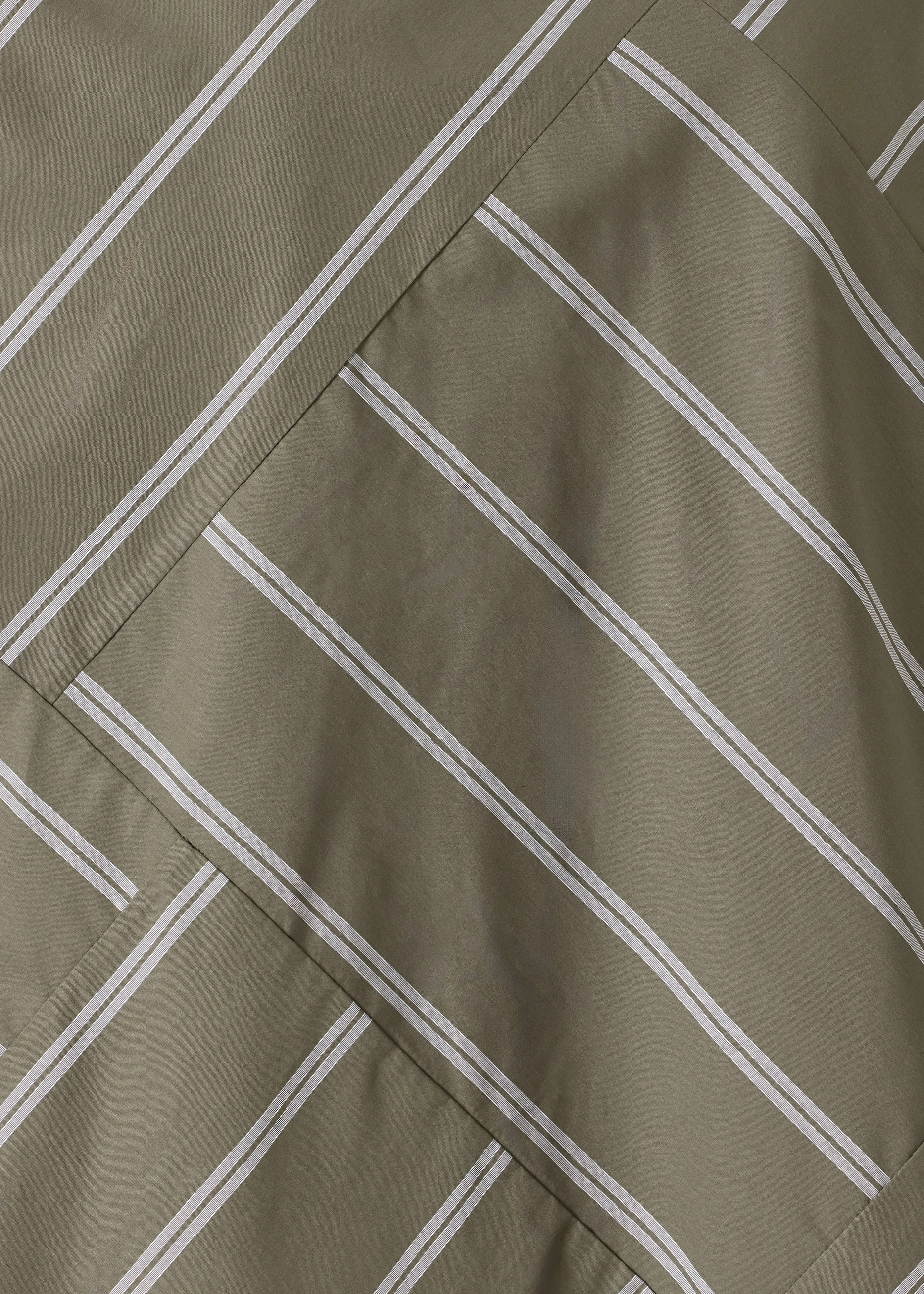 cotton slim a-line double stand collar patchwork shirt with stepped insert (olive) sold by eskandar product image thumbnail 5