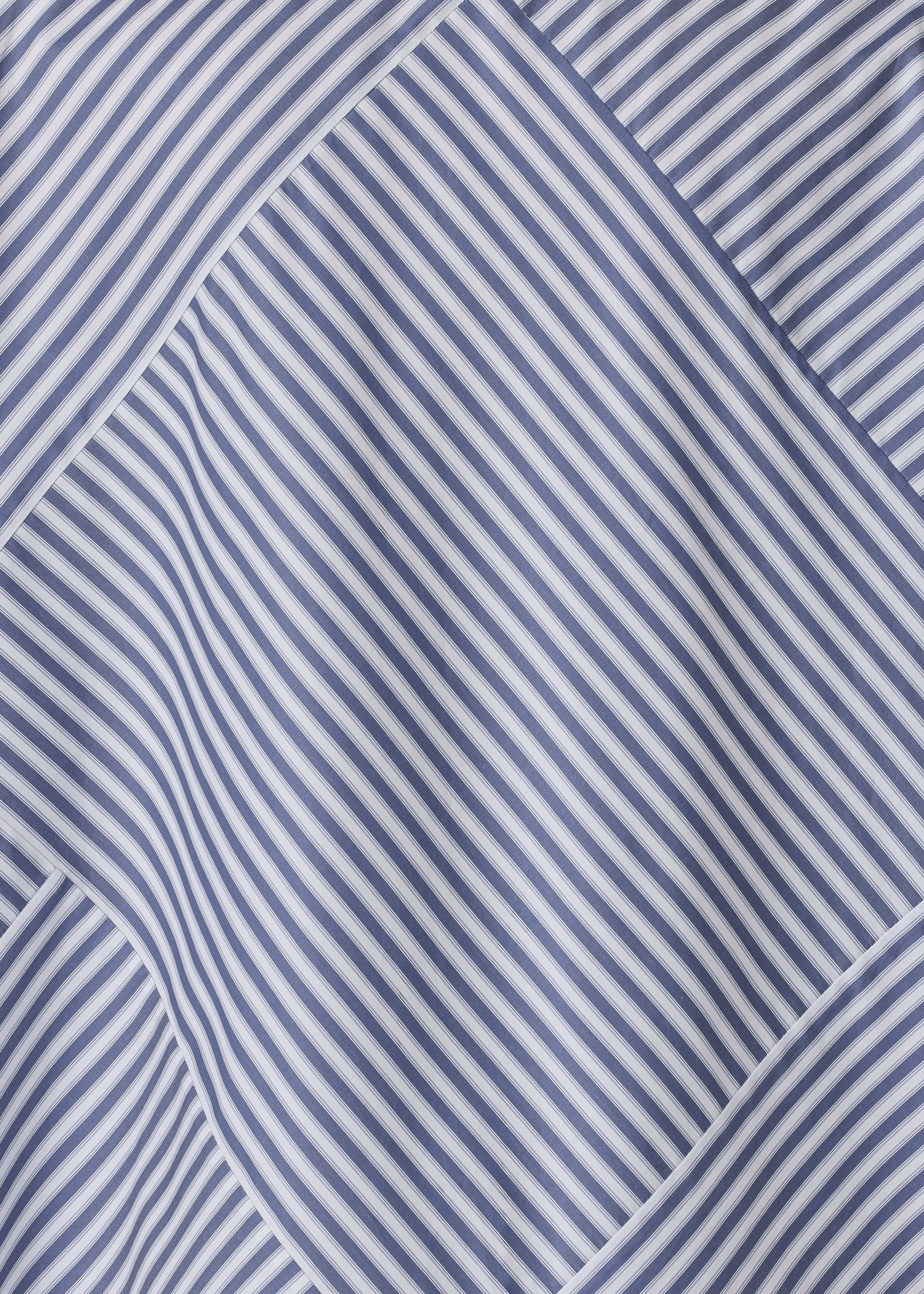 cotton wide a-line patchwork shirt with collar - long (inky) sold by eskandar product image thumbnail 5