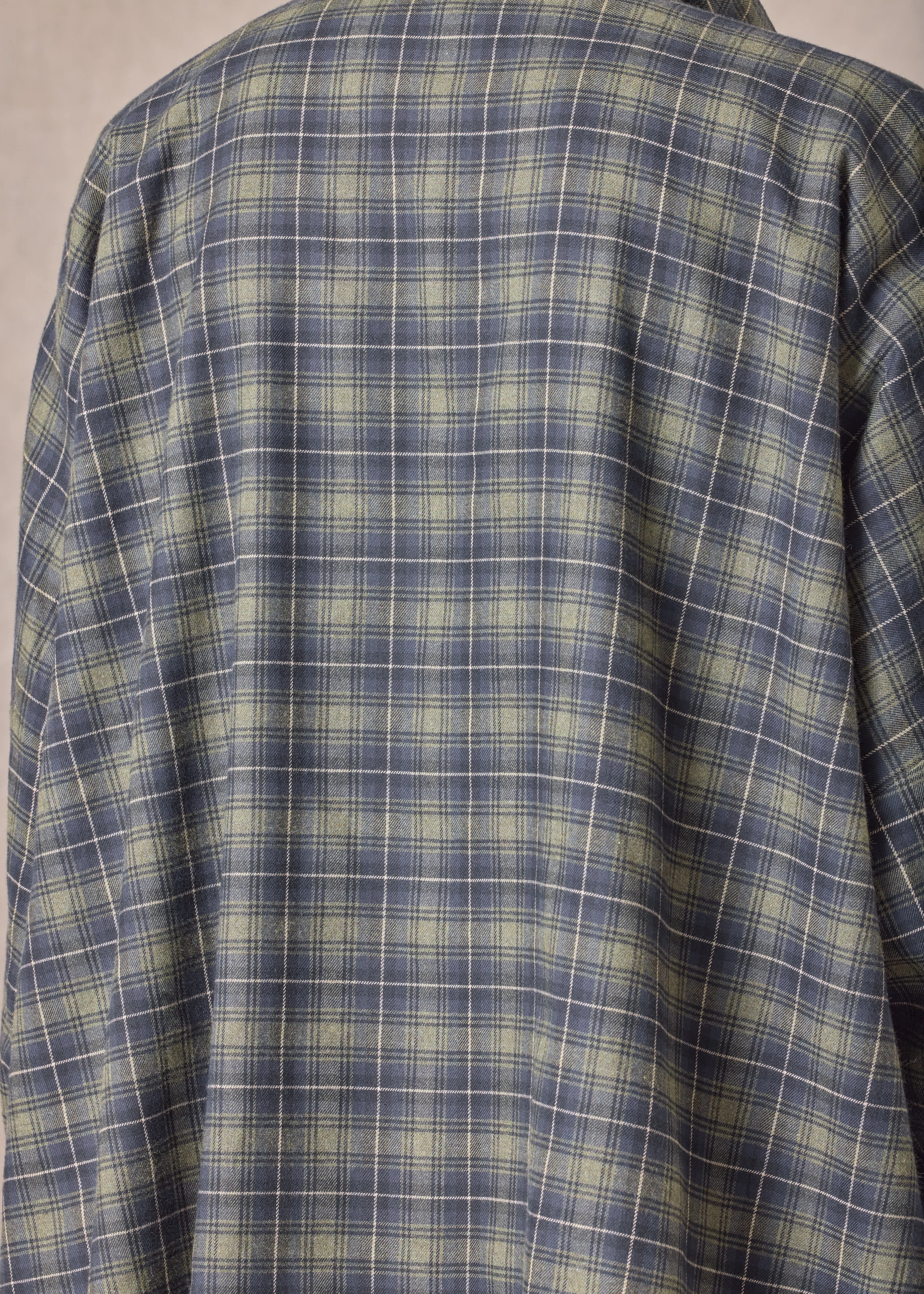 cotton wide longer back double stand collar shirt jacket - long (olivenavy) sold by eskandar product image thumbnail 5