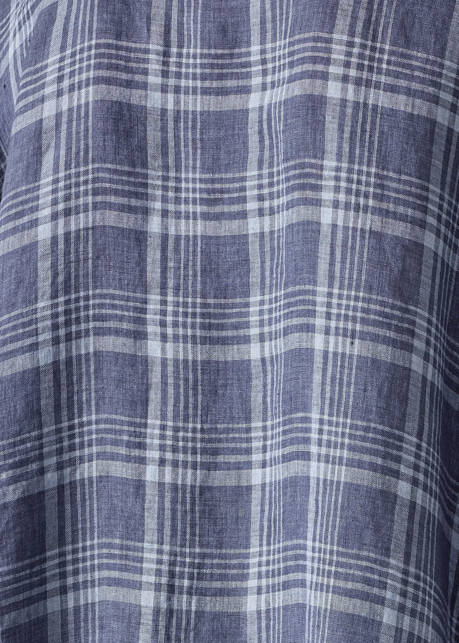 linen wide a-line shirt with collar - very long with slits sold by eskandar product image thumbnail 5