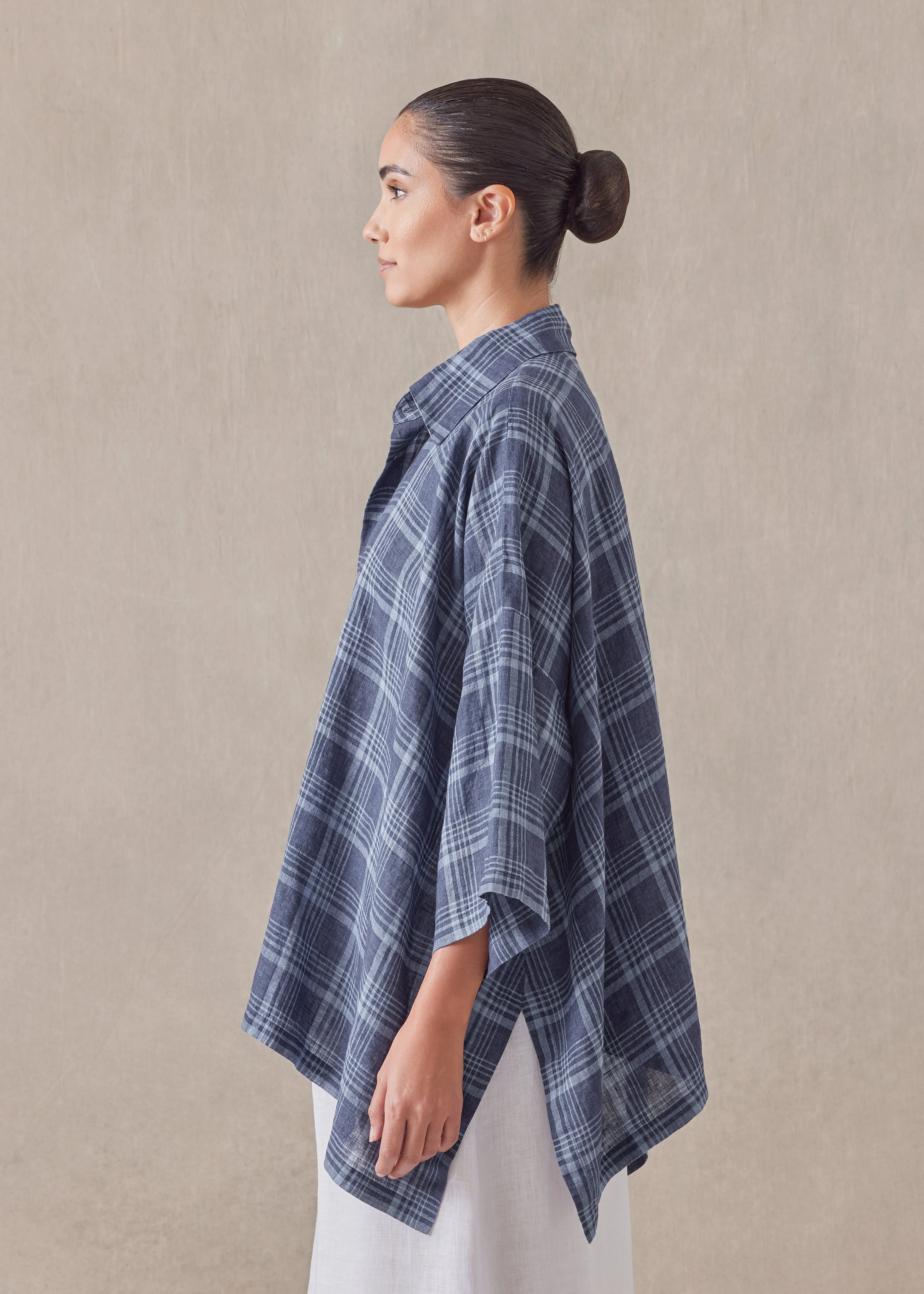 linen dps short sleeve shirt with collar - mid plus sold by eskandar product image thumbnail 3