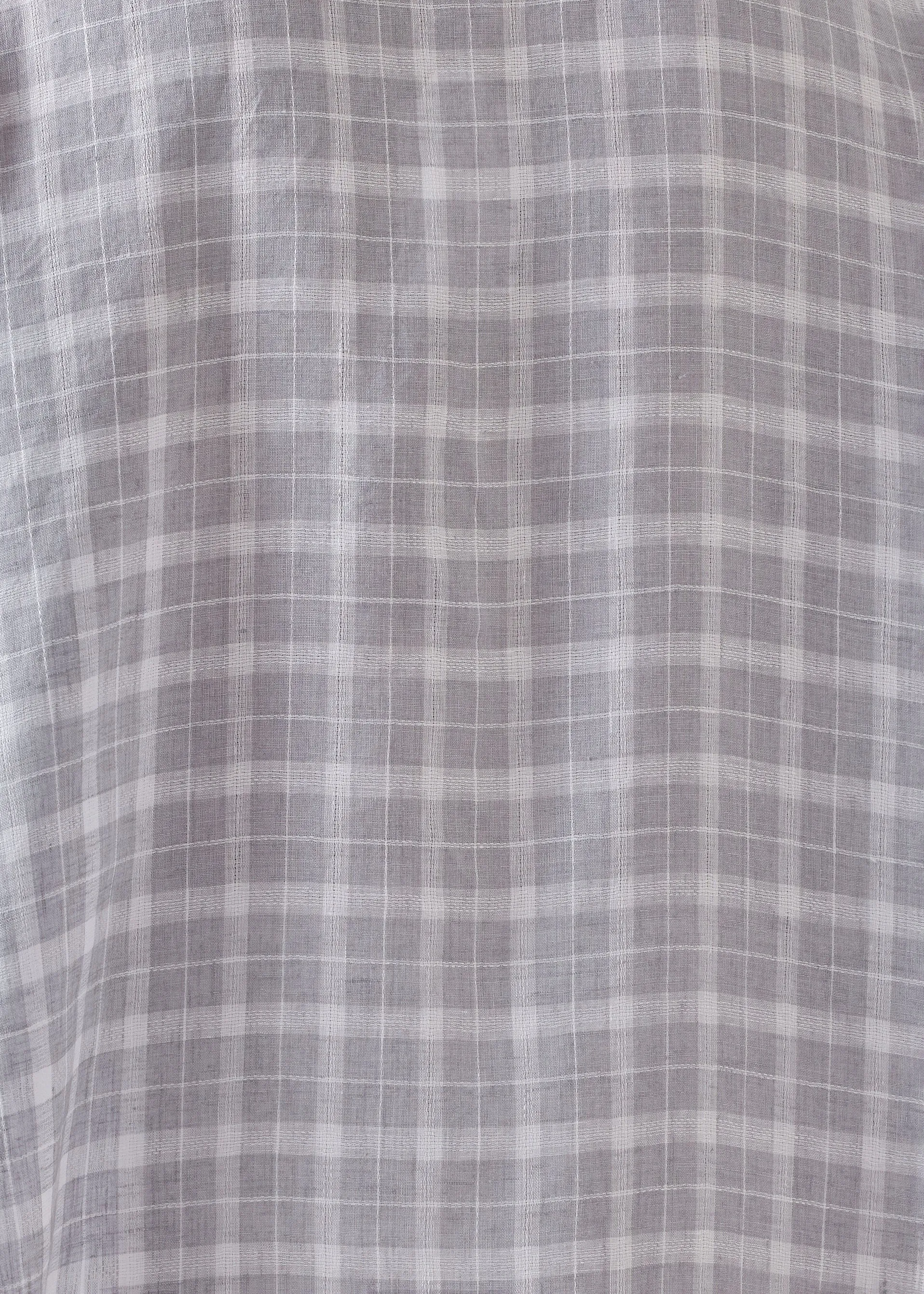 linen sloped shoulder wide a-line short sleeve shirt with collar - mid sold by eskandar product image thumbnail 5