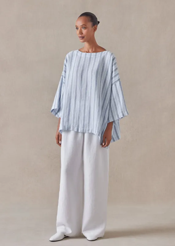 linen 3/4 sleeve scoop neck tunic - mid plus sold by eskandar