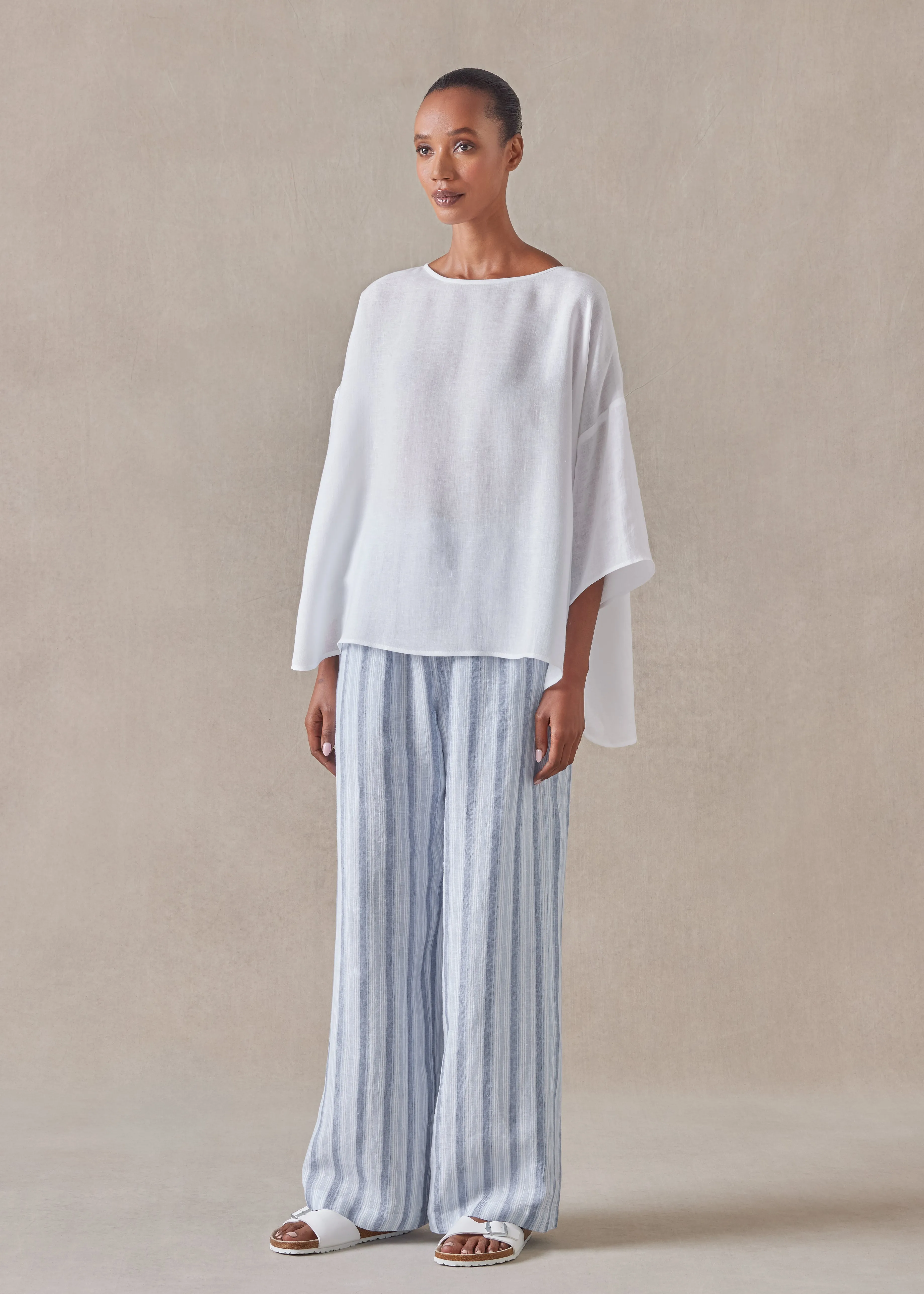 linen drawstring trouser sold by eskandar product image thumbnail 2