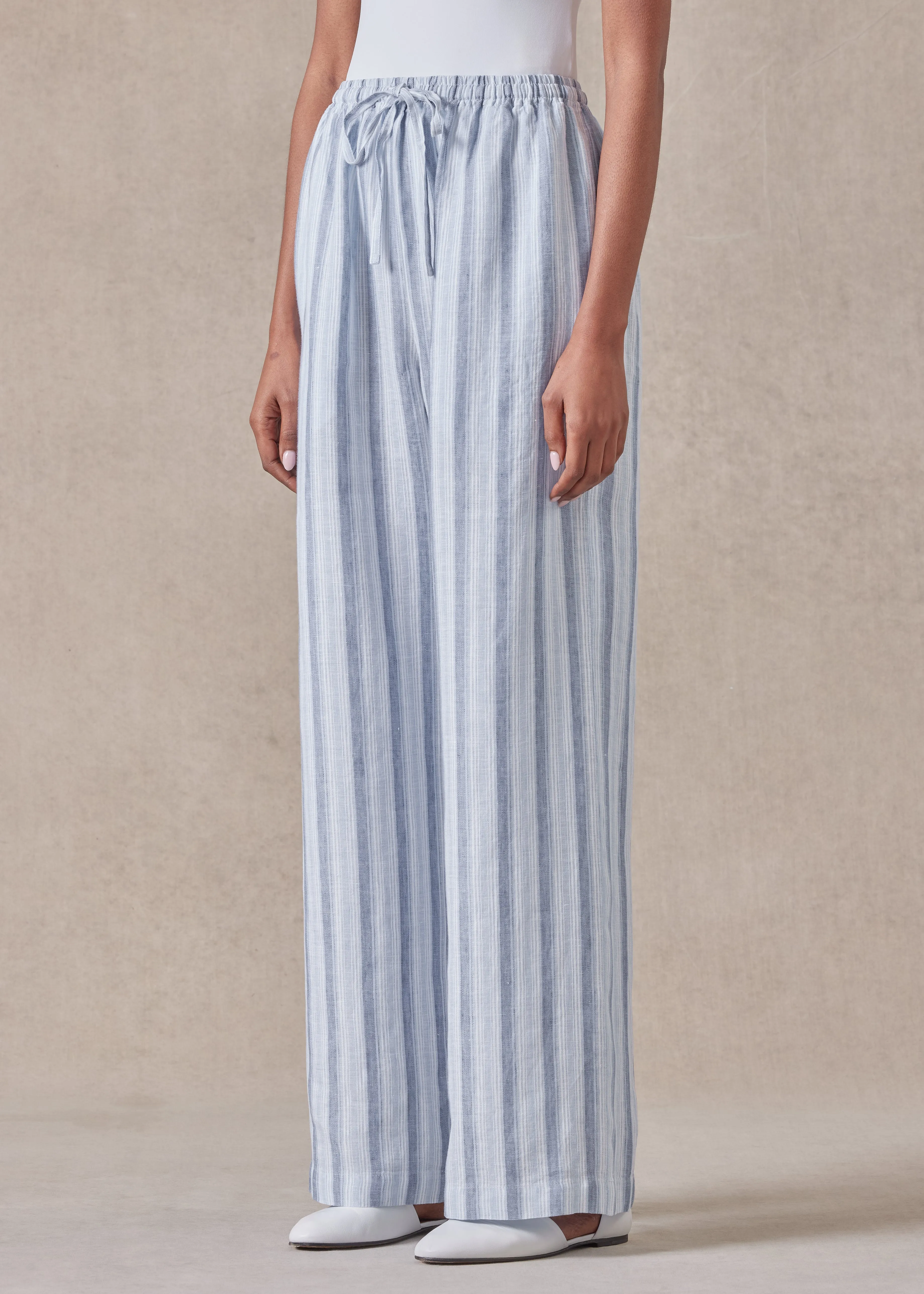 linen drawstring trouser sold by eskandar