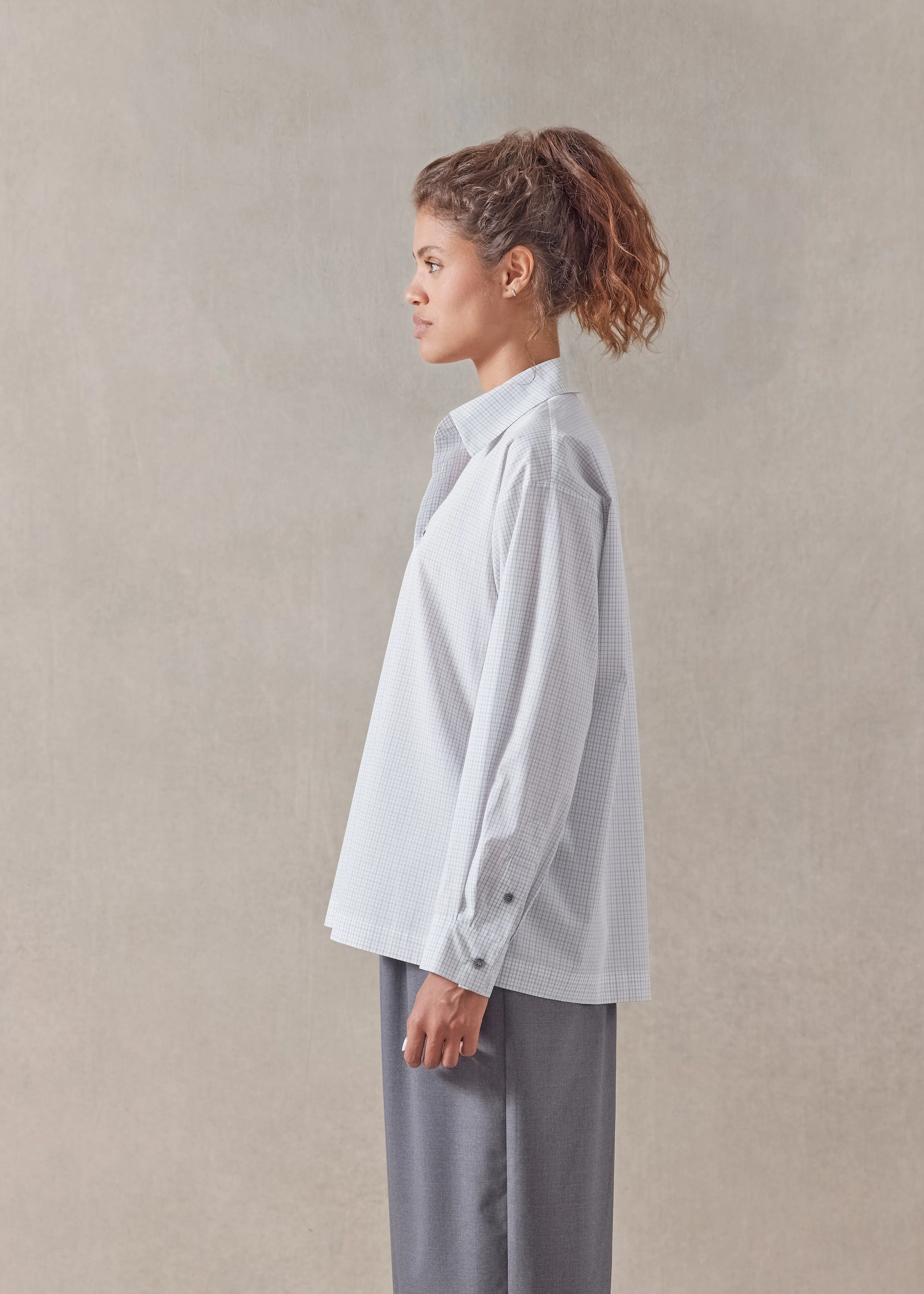 cotton slim shirt with collar - regular sold by eskandar product image thumbnail 3