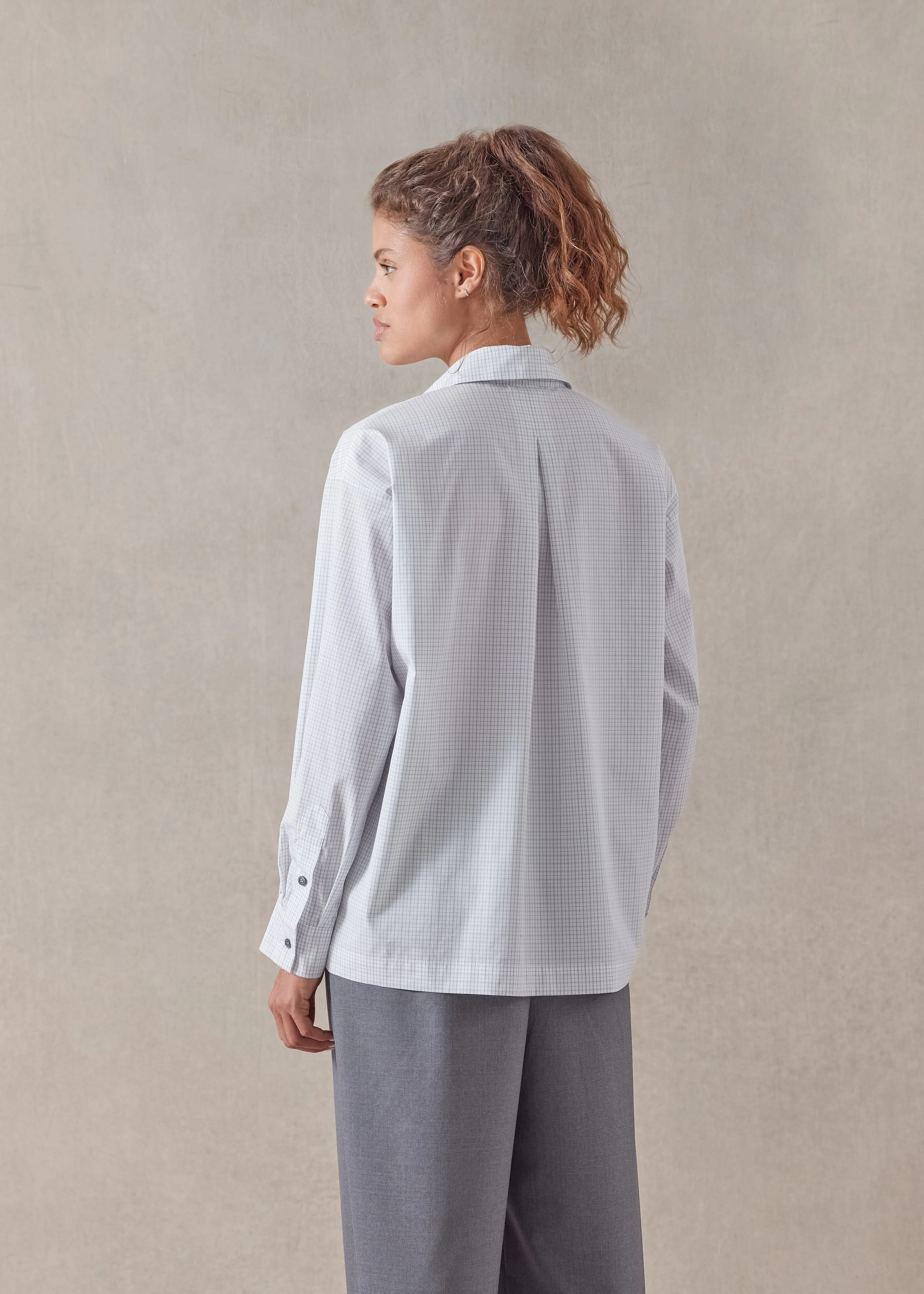 cotton slim shirt with collar - regular sold by eskandar product image thumbnail 2