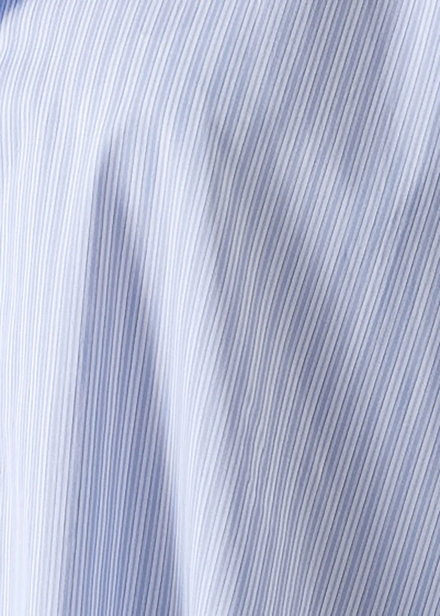 striped cotton wide longer back shirt with collar - long sold by eskandar product image thumbnail 5