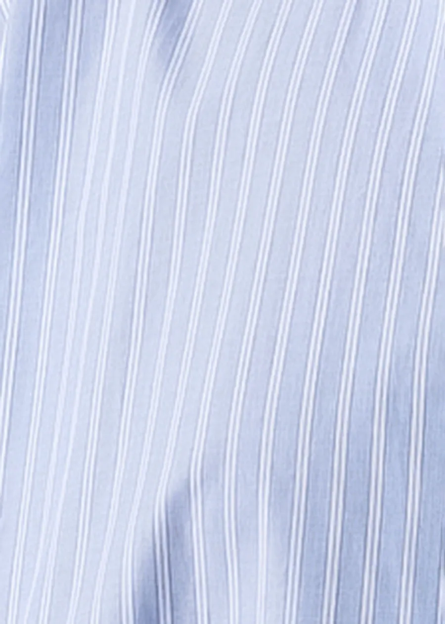 cotton wide longer back double stand collar shirt - mid plus (bluewash) sold by eskandar product image thumbnail 5